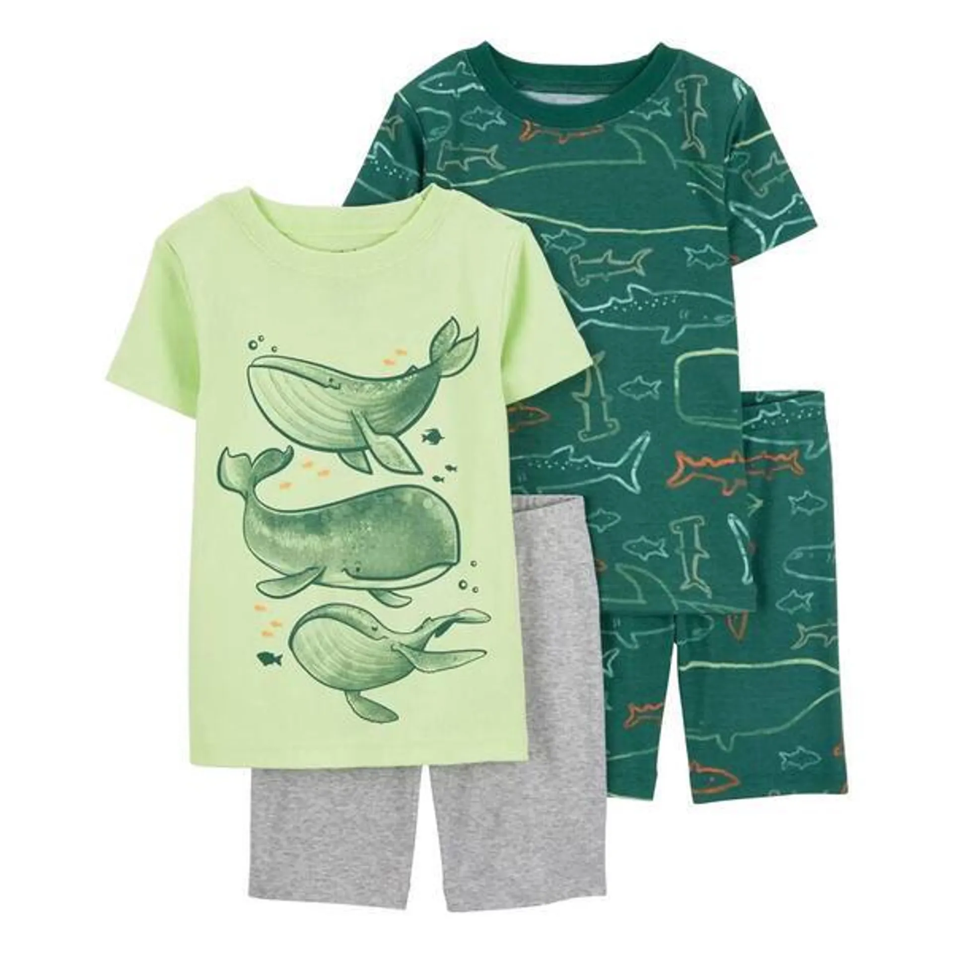 Toddler Boy Carter’s® 4pc. Whale & Shark Pajama Shorts Set
