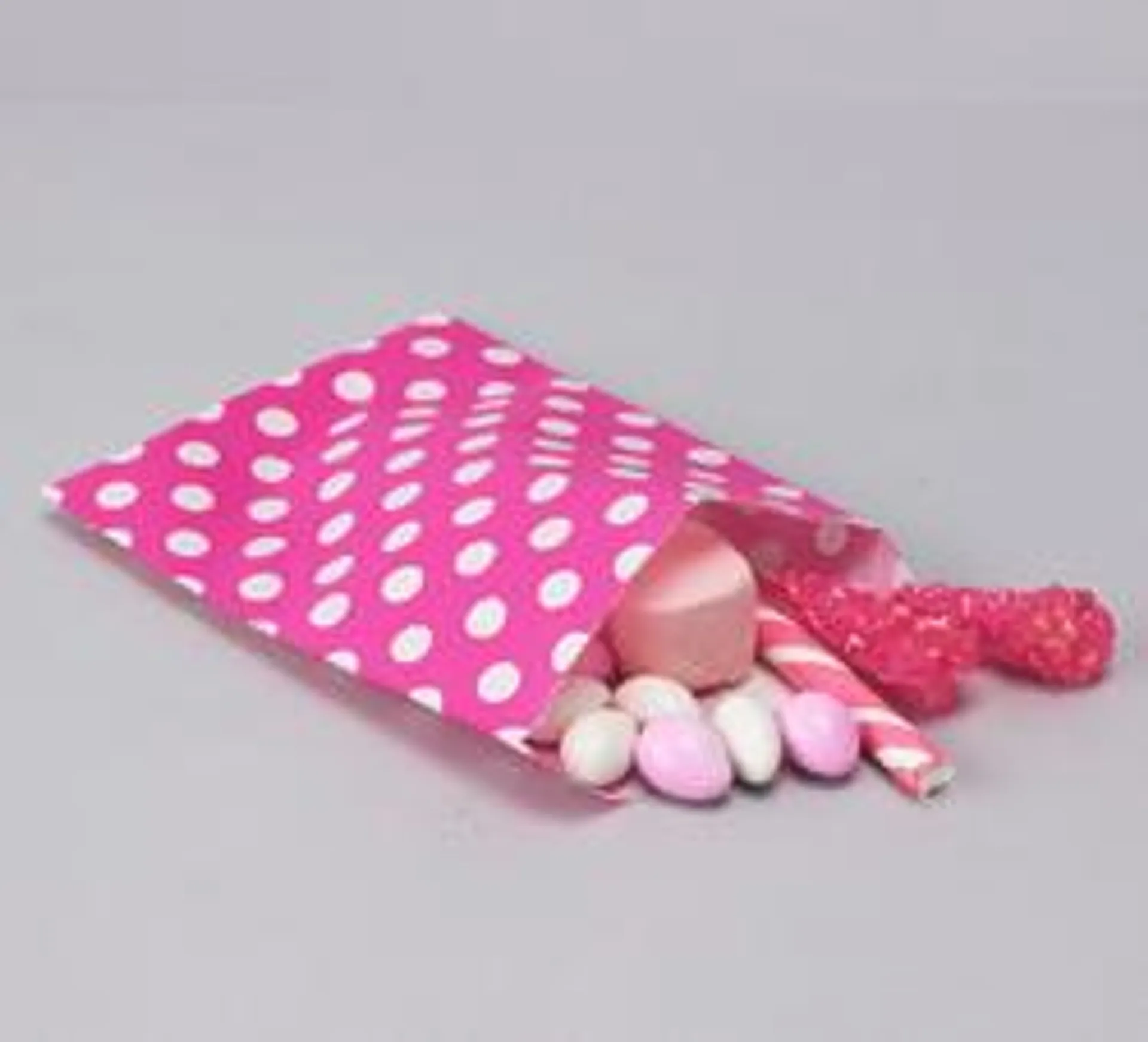 Fuchsia Polka Dot Paper Treat Bags (Package of 10 pieces)