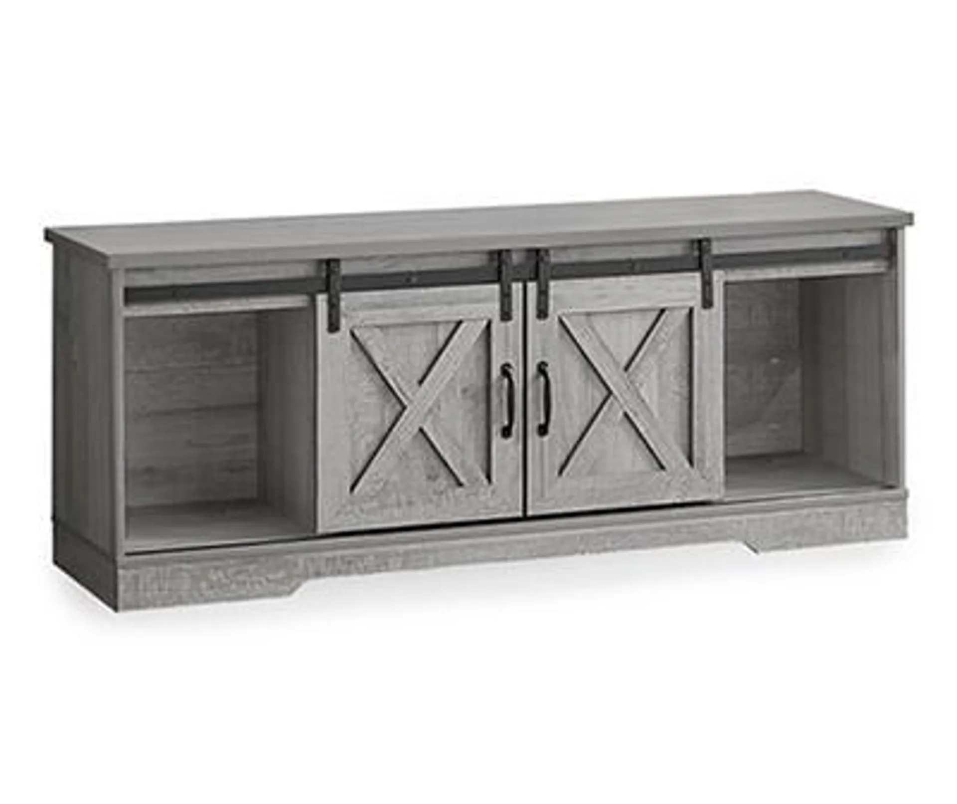 60" Gray Wood Look Sliding Barn Door TV Stand