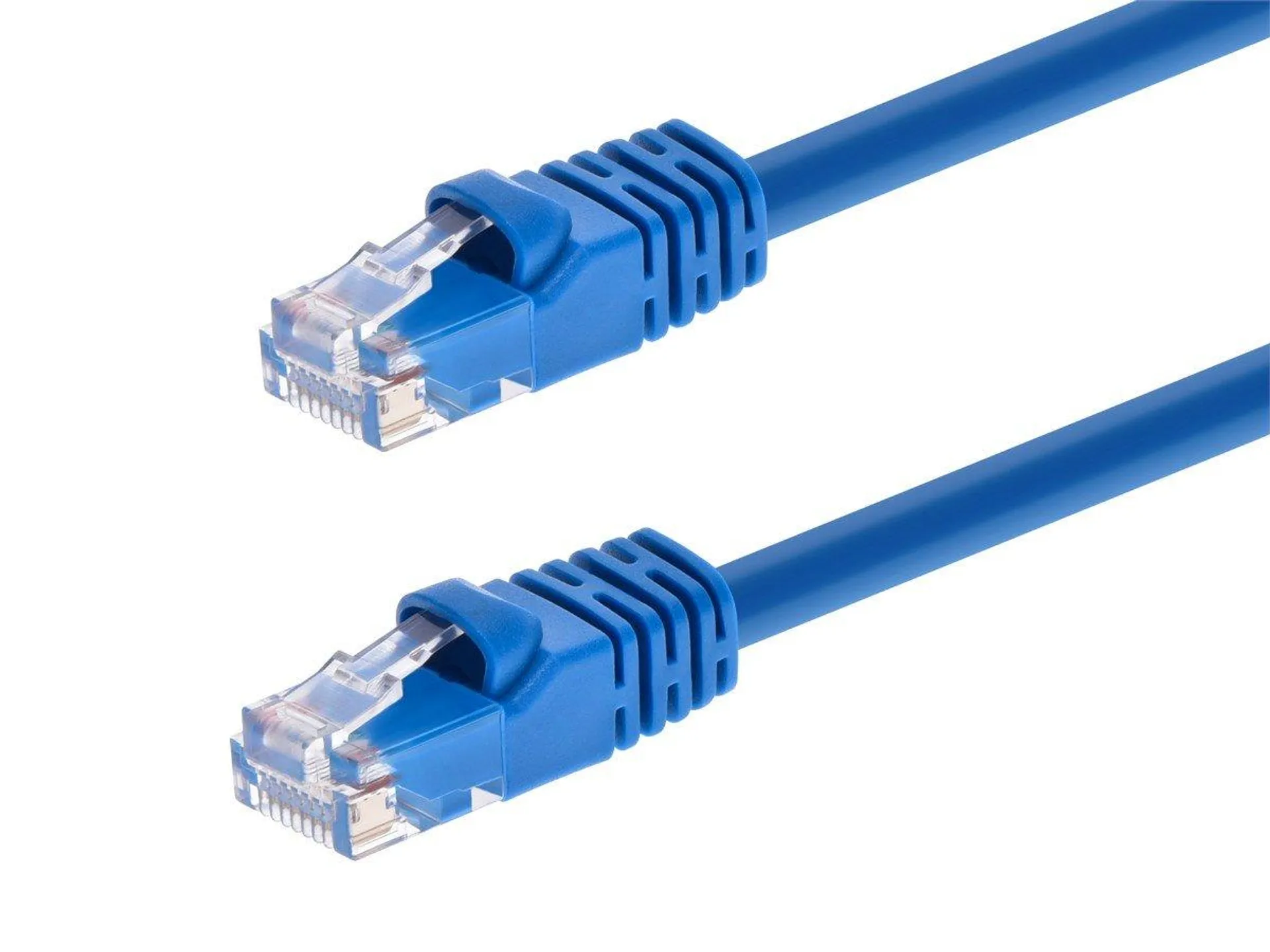 Monoprice Cat6 1ft Blue Patch Cable, UTP, 24AWG, 550MHz, Pure Bare Copper, Snagless RJ45, Fullboot Series Ethernet Cable