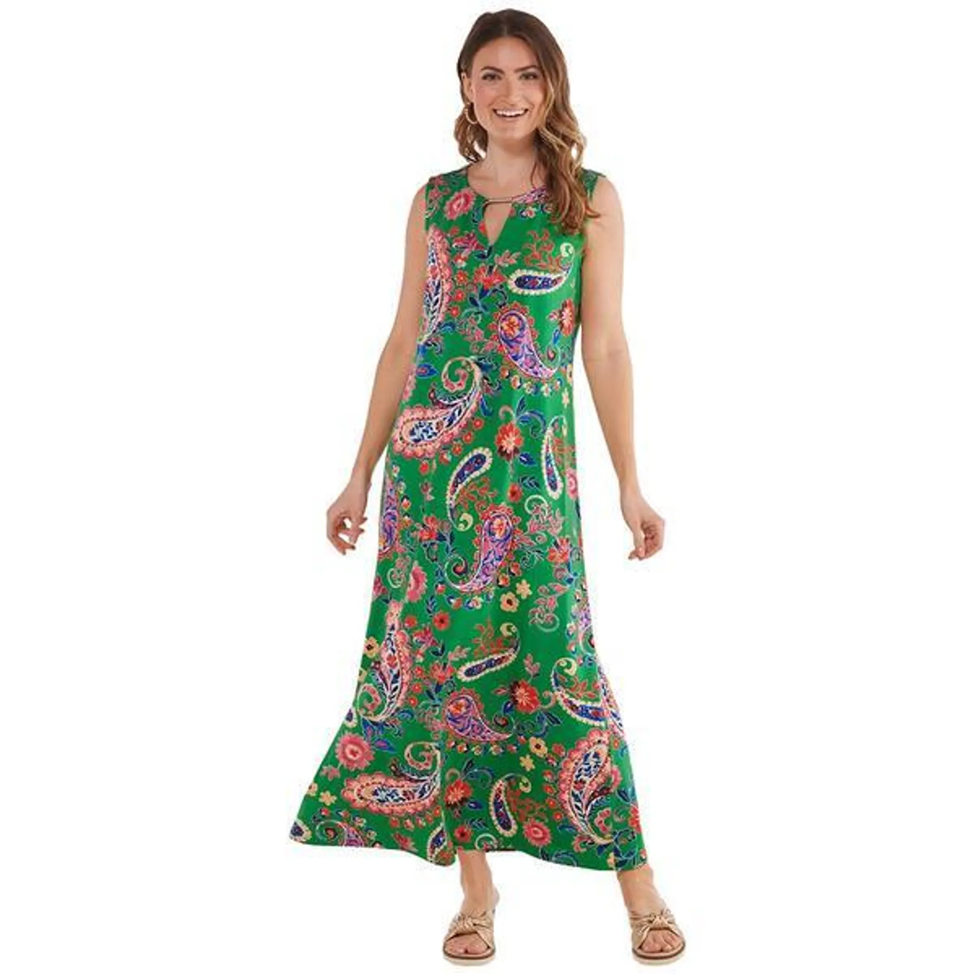 Plus Size Ellen Weaver Sleeveless Paisley Maxi Dress