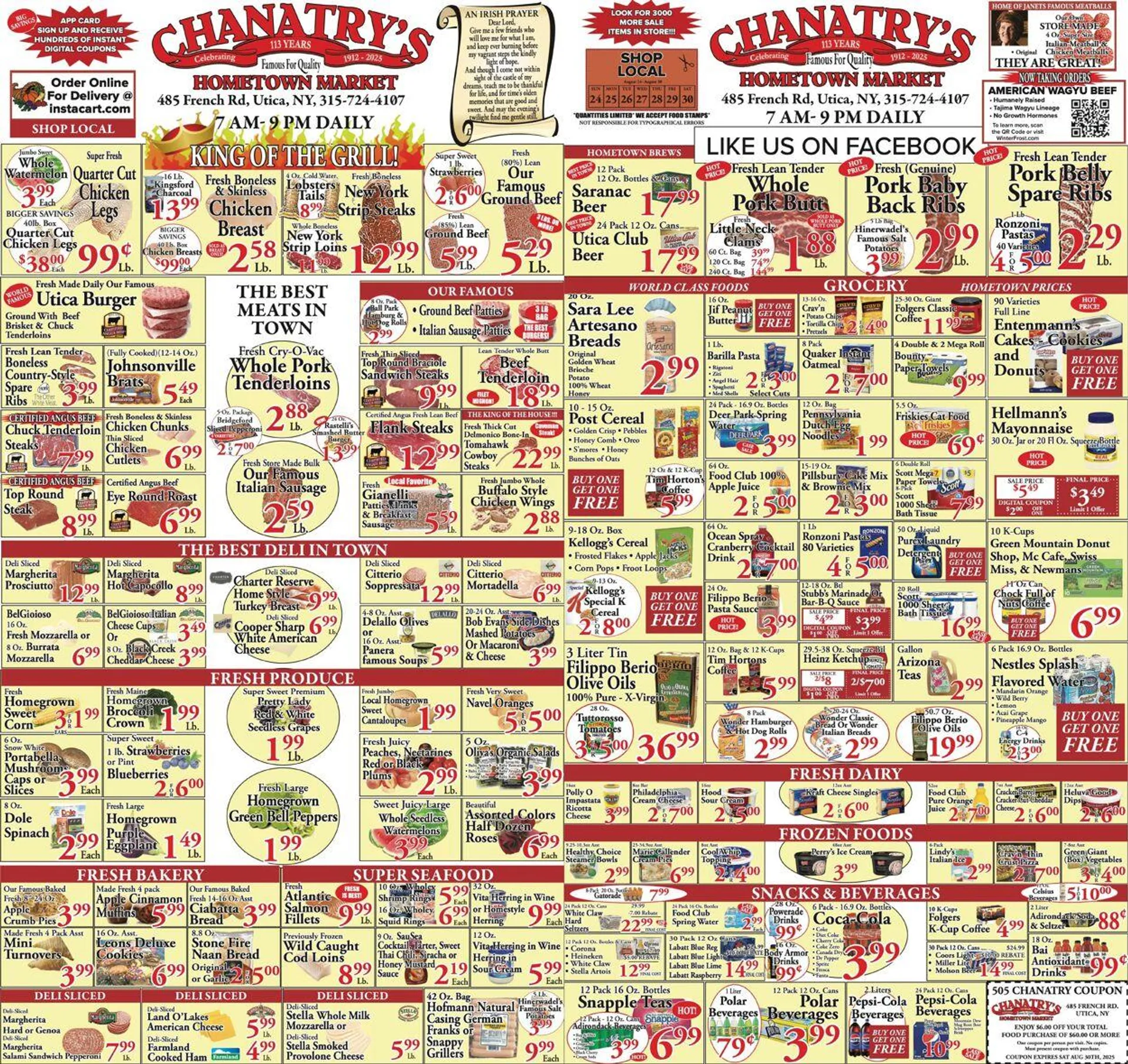 Weekly ad Chanatry's Hometown Market from August 25 to September 1 2025 - Page 1
