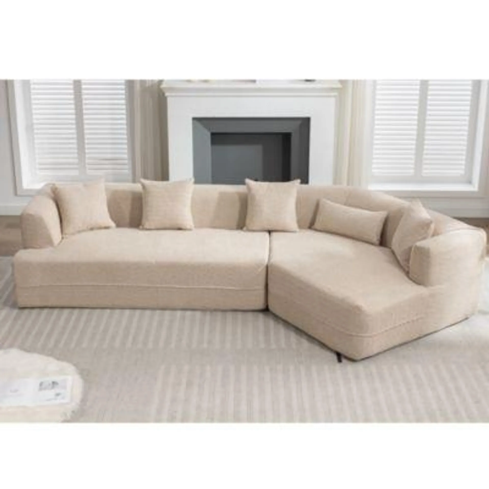 Streamdale Furniture Timeless and Chic Modular Sectional Sofa in Crocheted Yarn Fabric