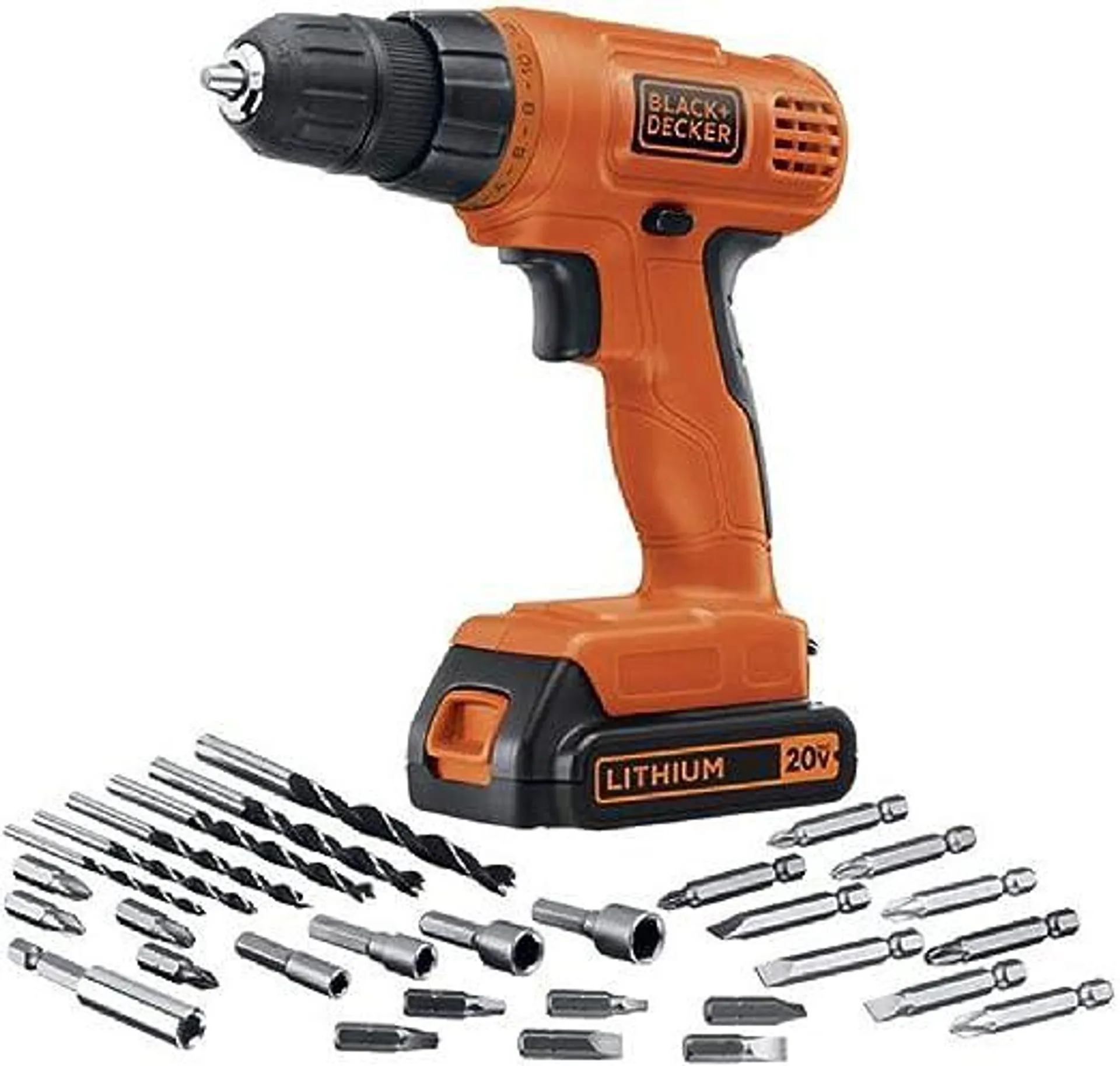 BLACK+DECKER 20V MAX* POWERECONNECT Cordless Drill/Driver + 30 pc. Kit (LD120VA)