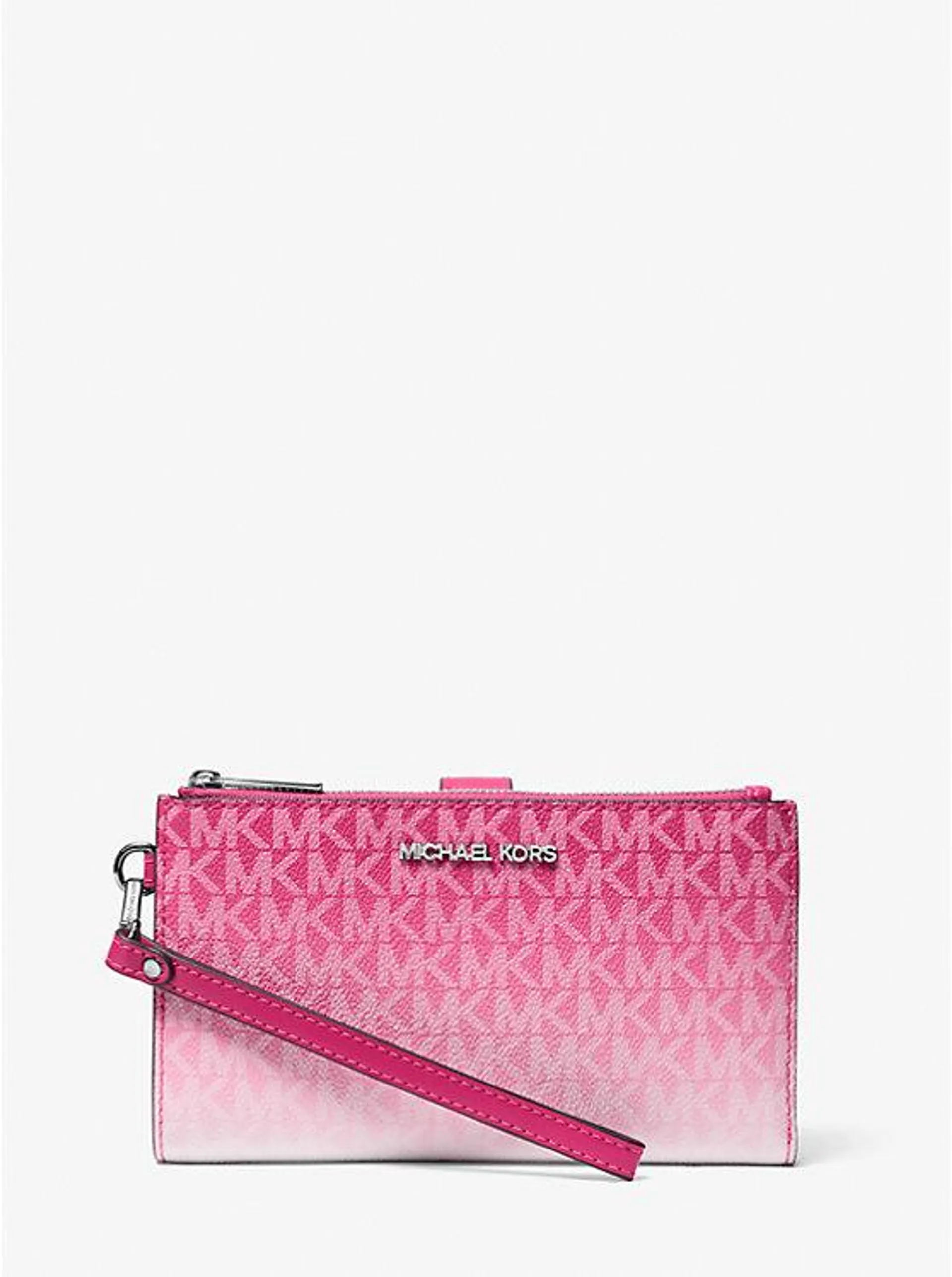 Jet Set Large Ombré Signature Logo Wristlet