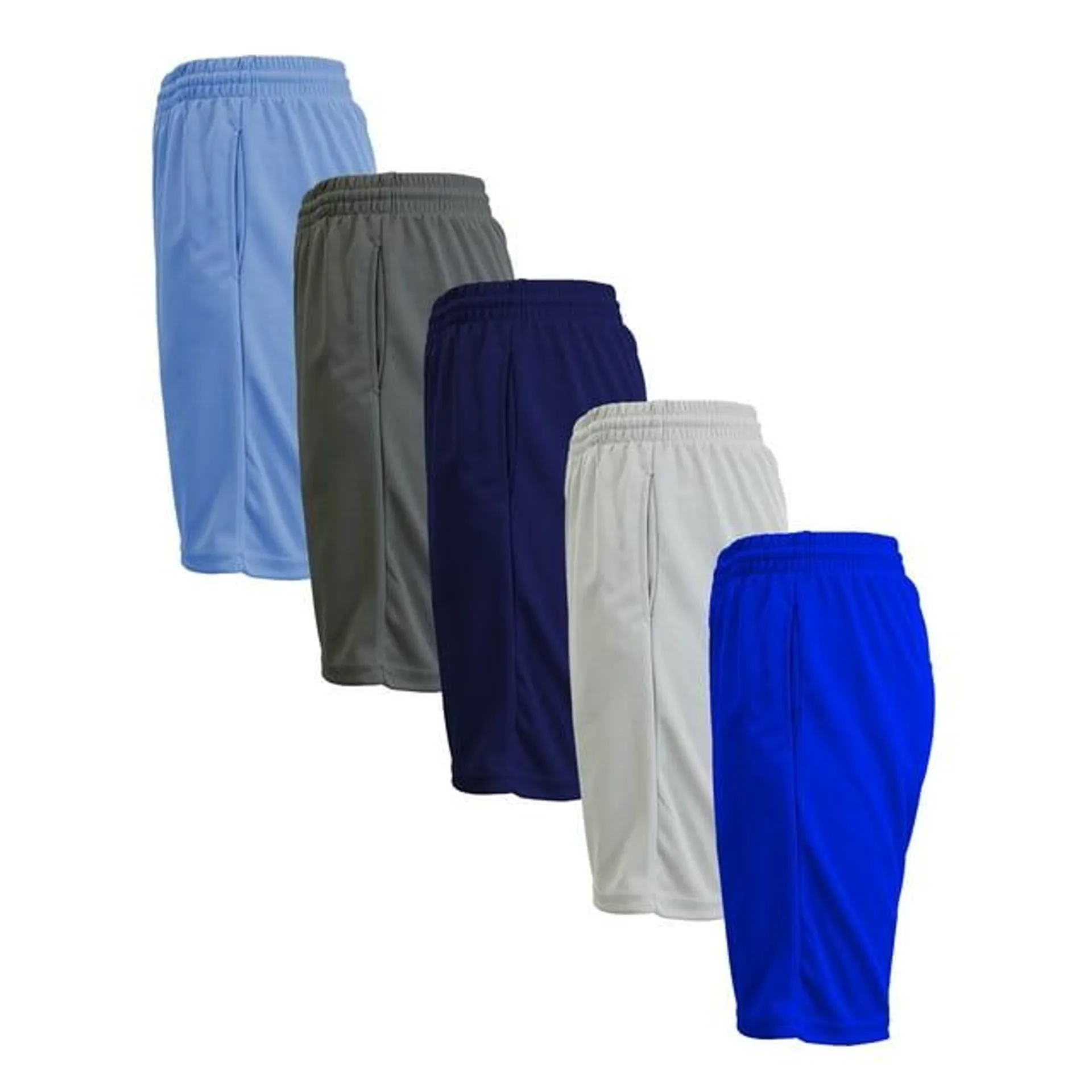 Men's 5-Pack Lightweight Breathable Moisture Wicking Mesh Shorts