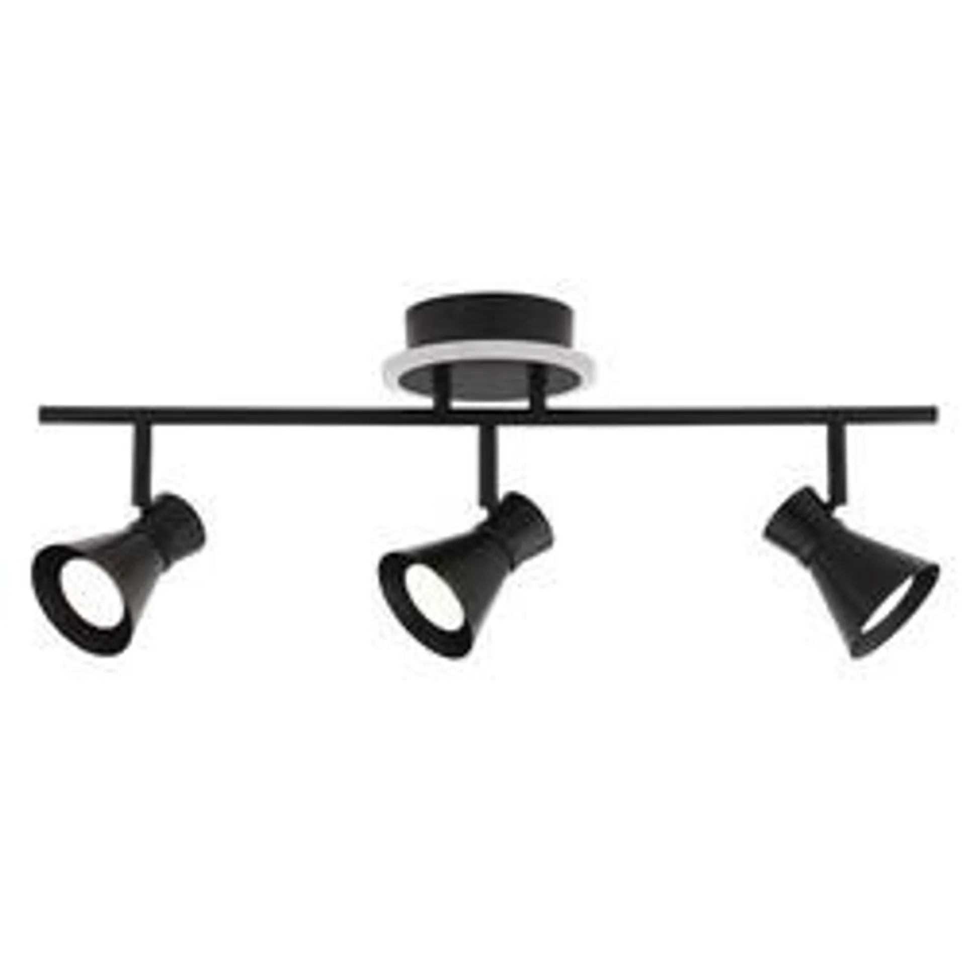 Patriot Lighting® Haldor Matte Black 3-Light Track Light with LED Night Light