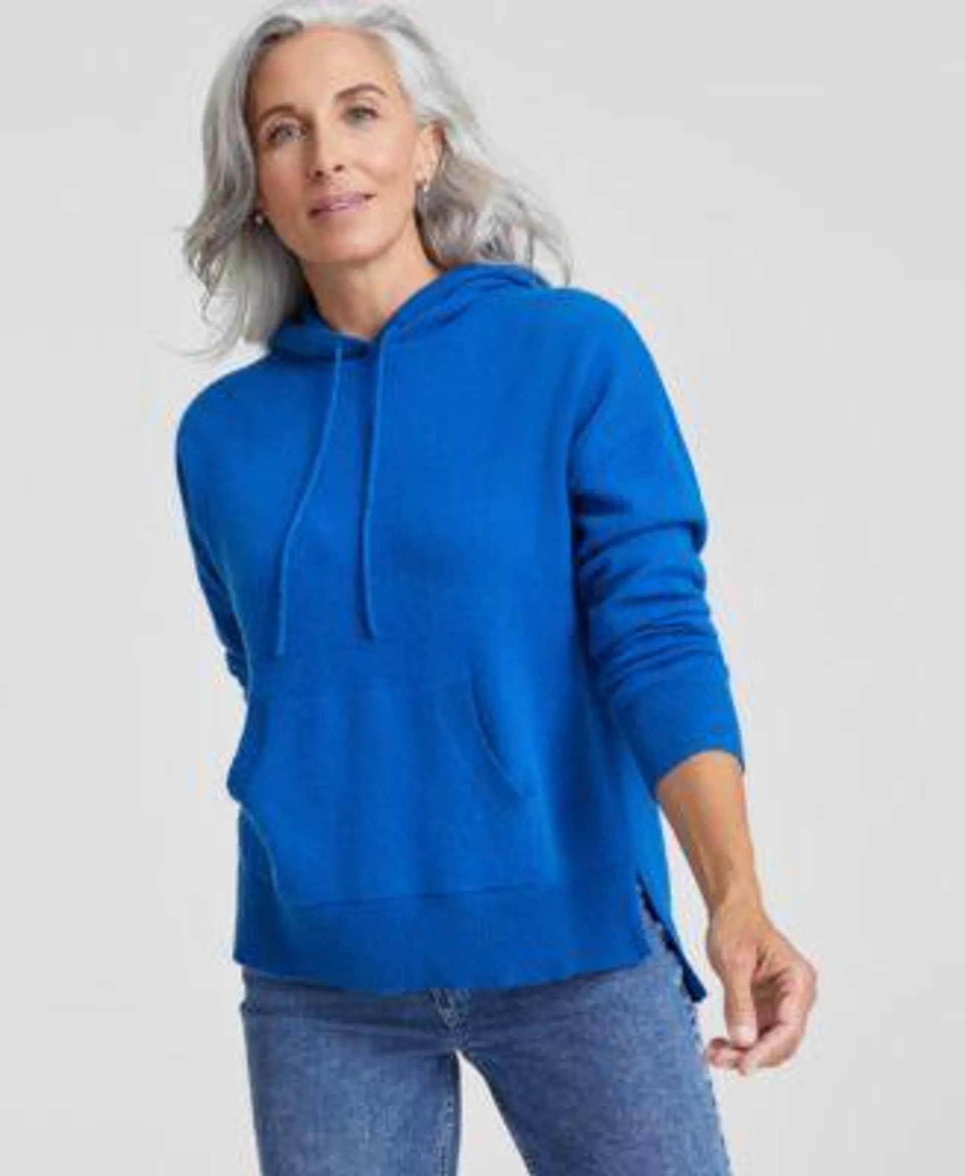 Women's Solid 100% Cashmere Hooded Sweater, Created for Macy's