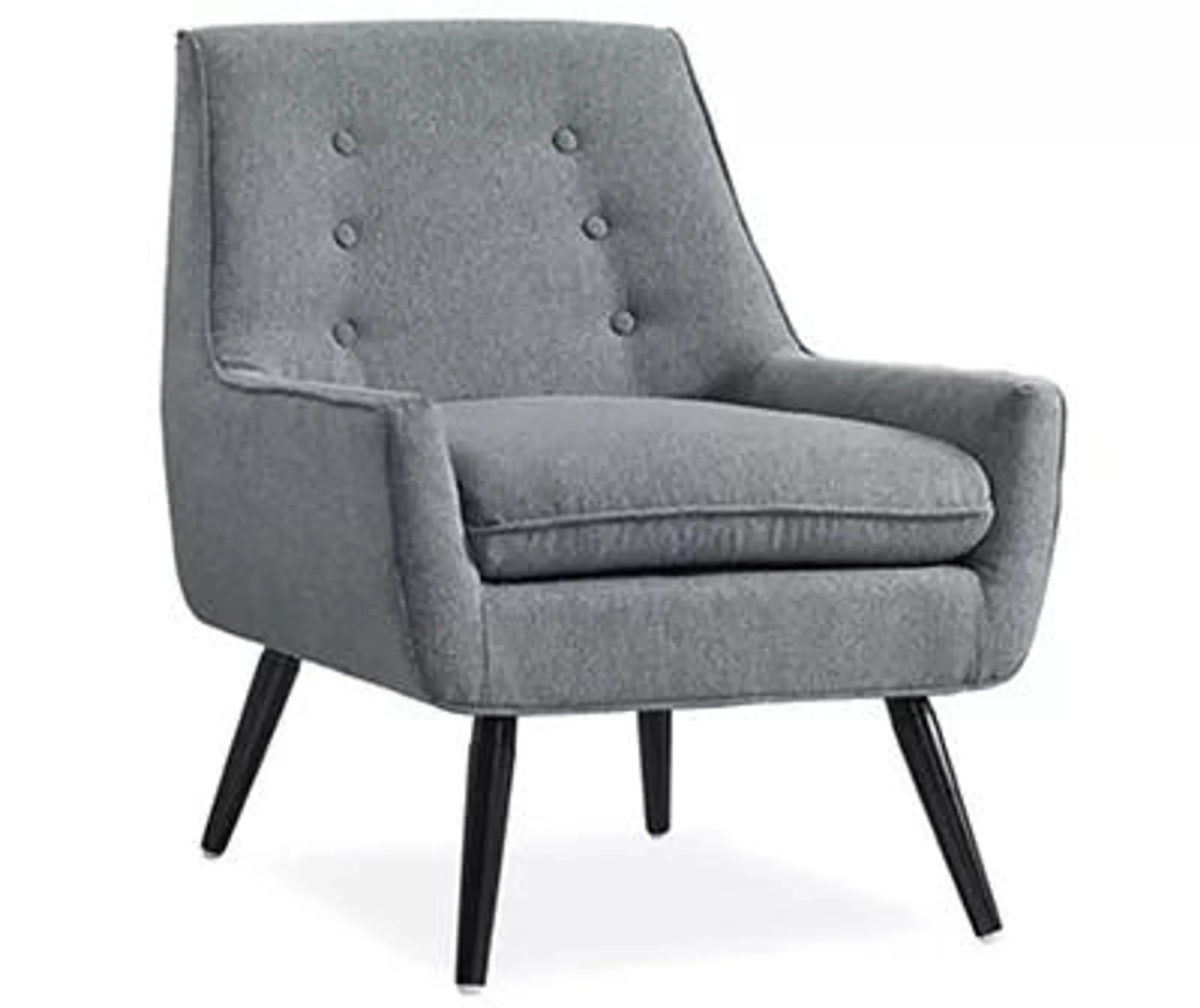 Sara Gray Flannel Mid-Century Accent Chair