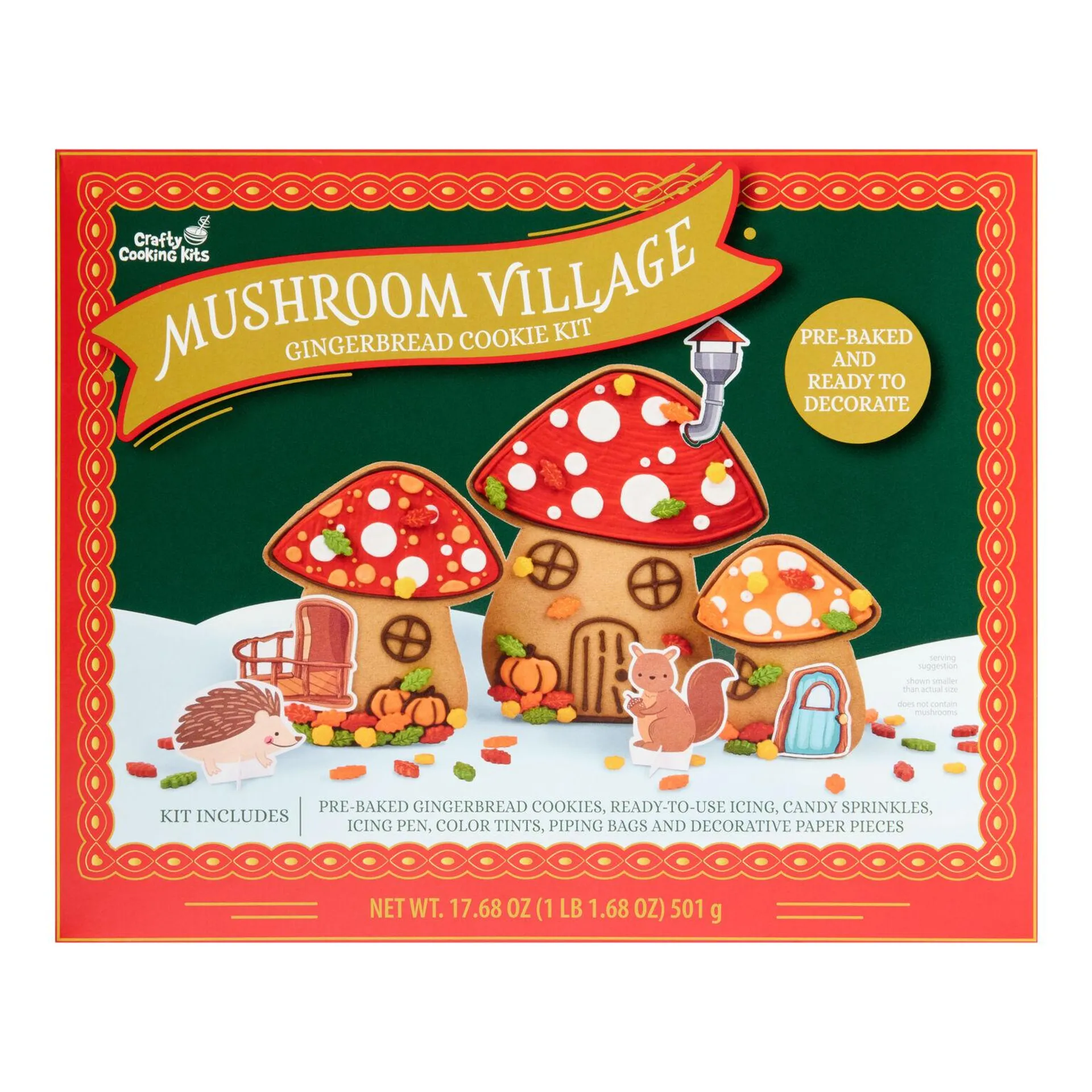 Mushroom Village Gingerbread Cookie Kit