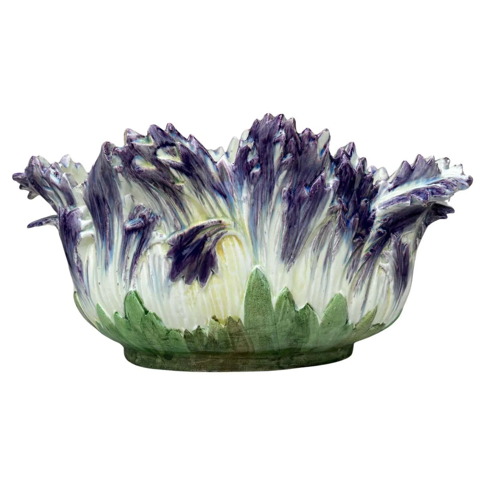 French Majolica Jardiniere Delphin Massier, Circa 1890