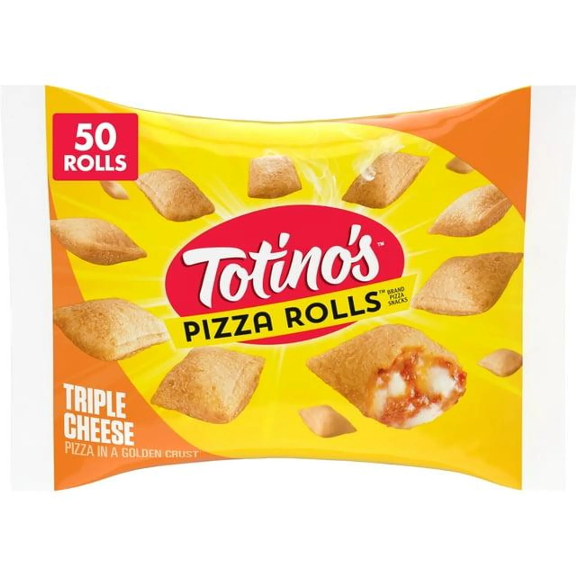 Totino's Pizza Rolls, Triple Cheese Flavored, Frozen Snacks, 50 Rolls, 24.8 oz