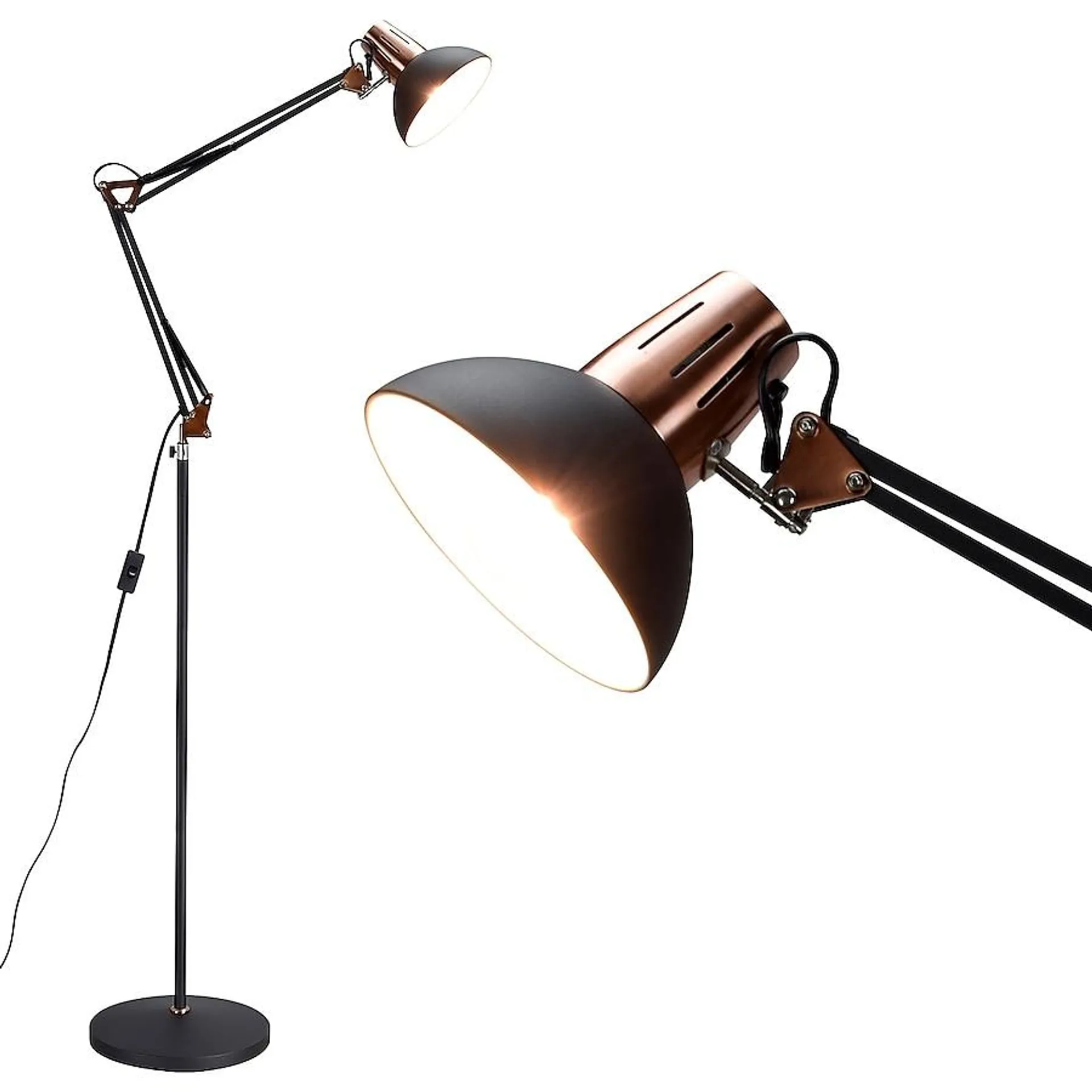 Depuley Floor Lamp 66.9-in Painted Swing-arm Floor Lamp