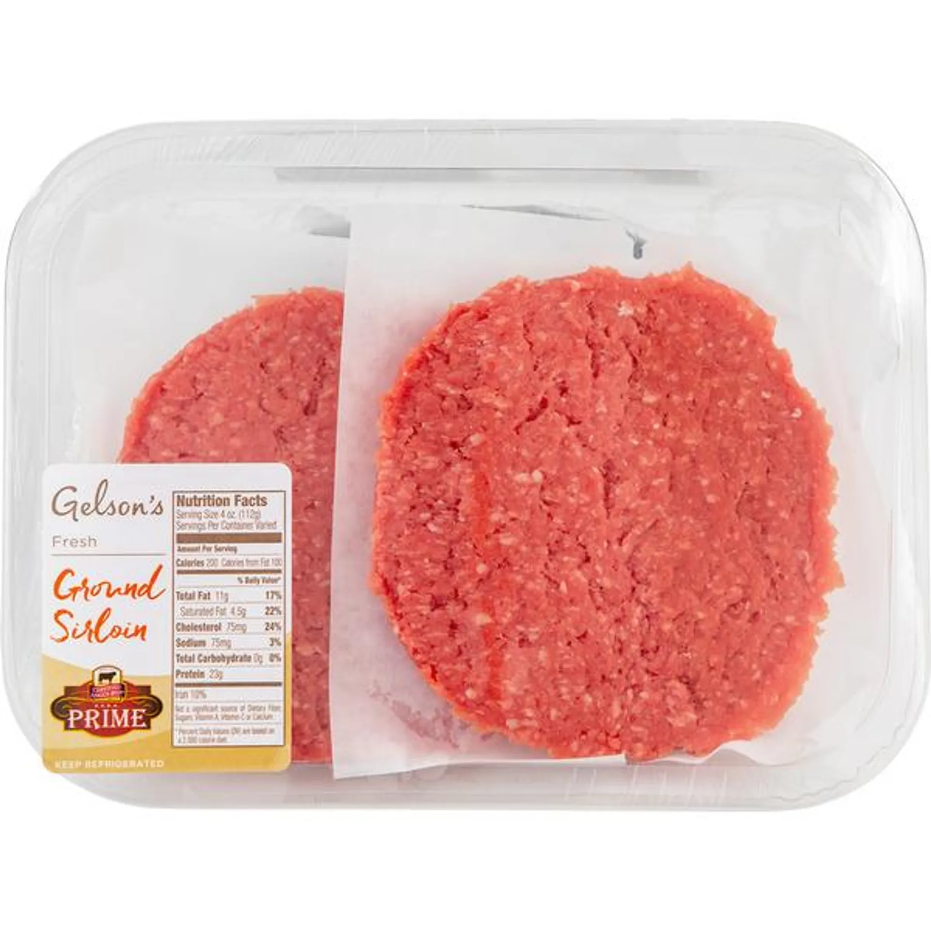 Gelson's USDA Prime Certified Angus Beef Ground Sirloin Patties