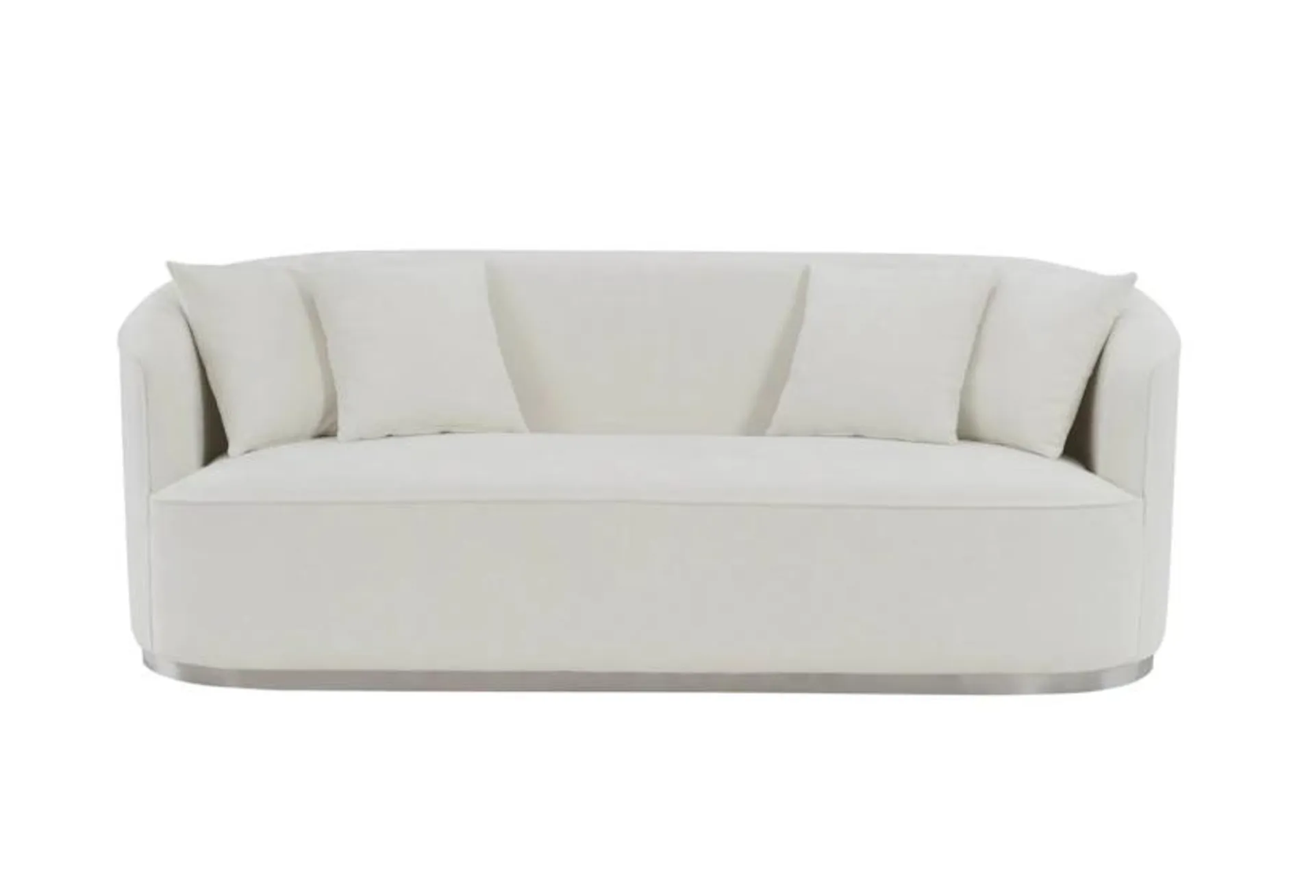 Odette Beige Chenille Fabric Curved Sofa