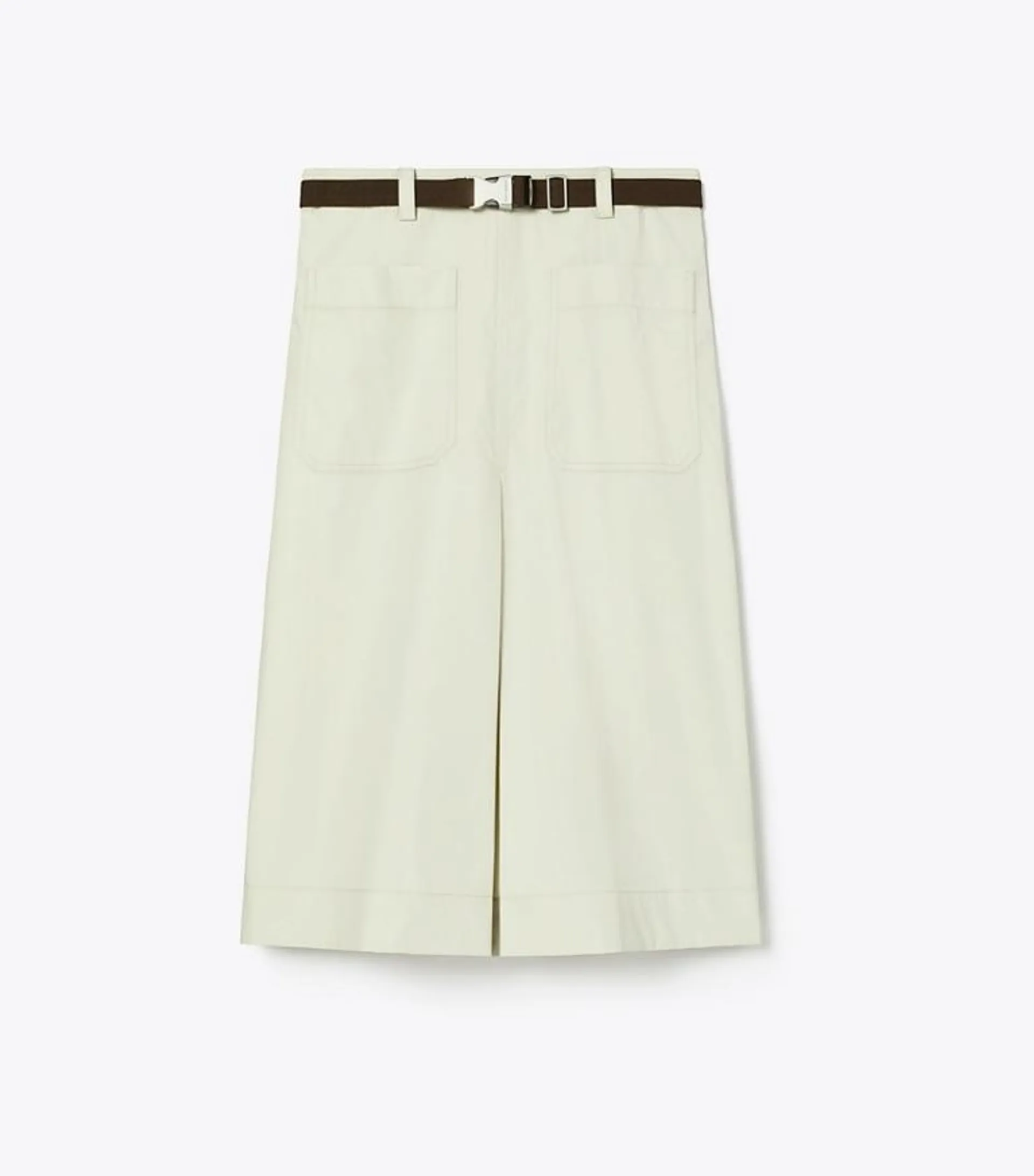 PLEATED COTTON TWILL SKIRT