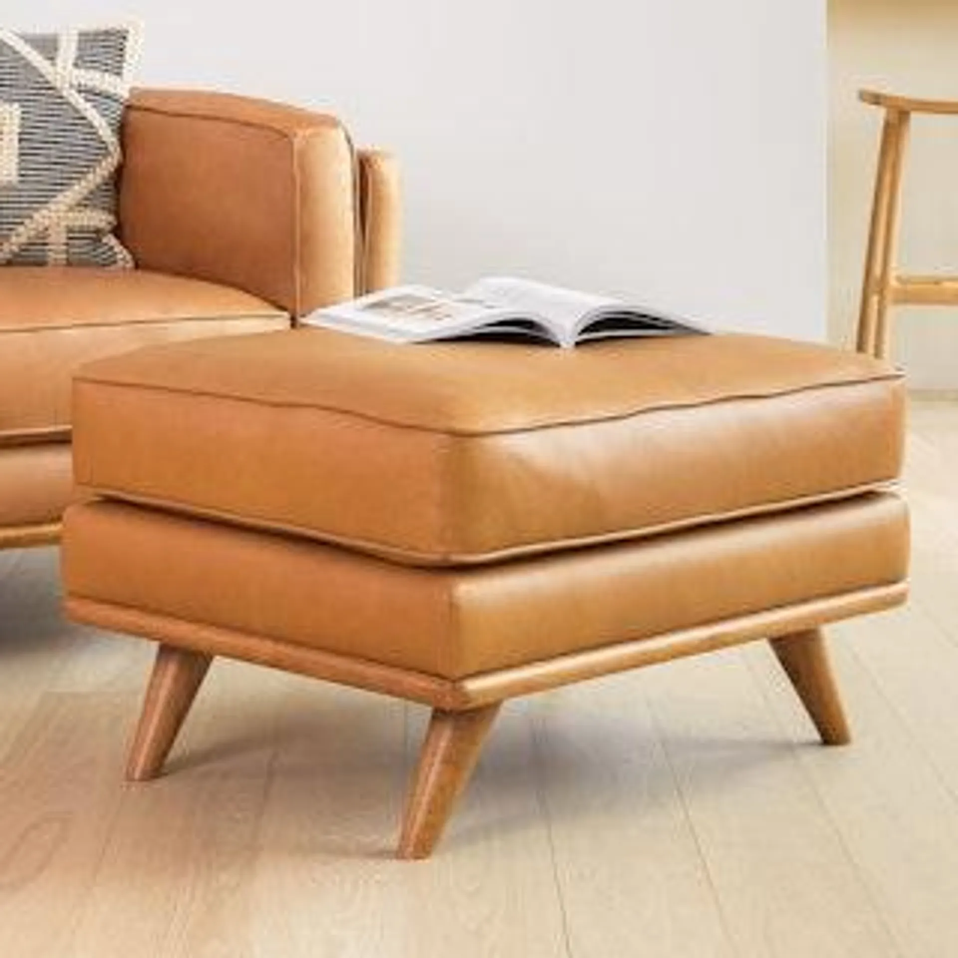 Timber Charme Tan Ottoman