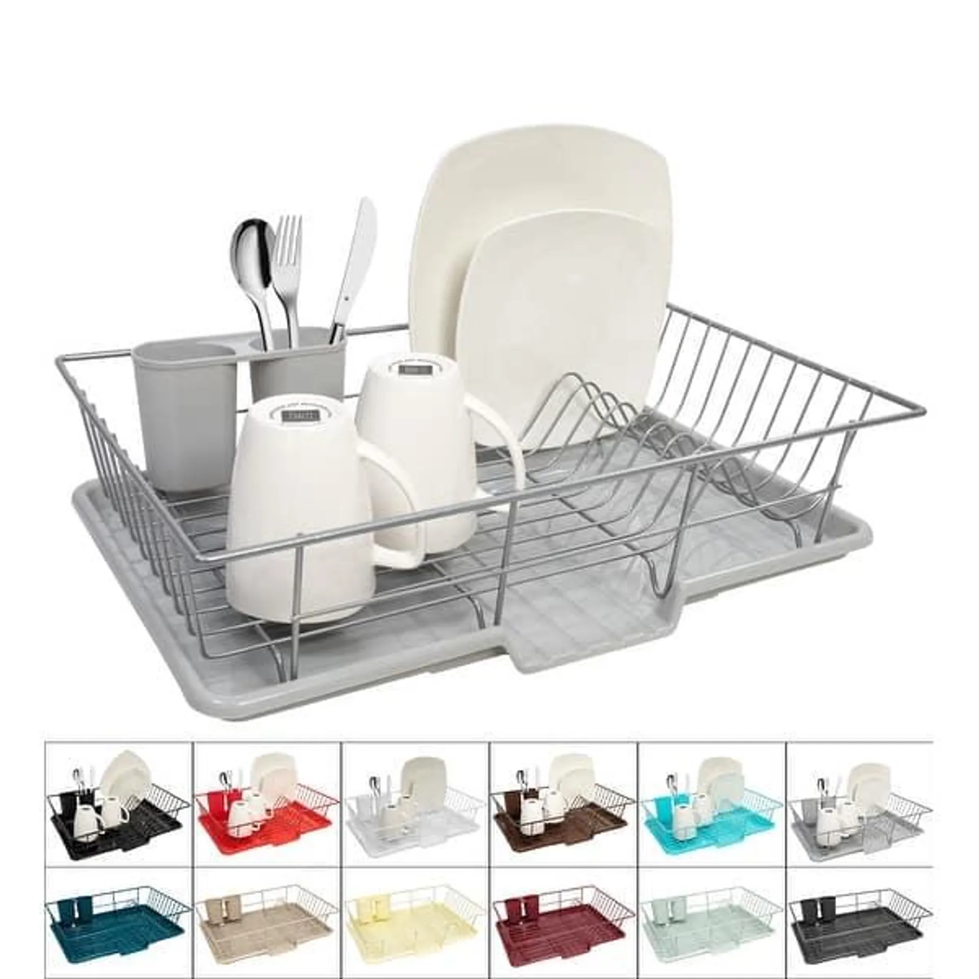 Sweet Home Collection 3-Piece Kitchen Sink Dish Drainer Set