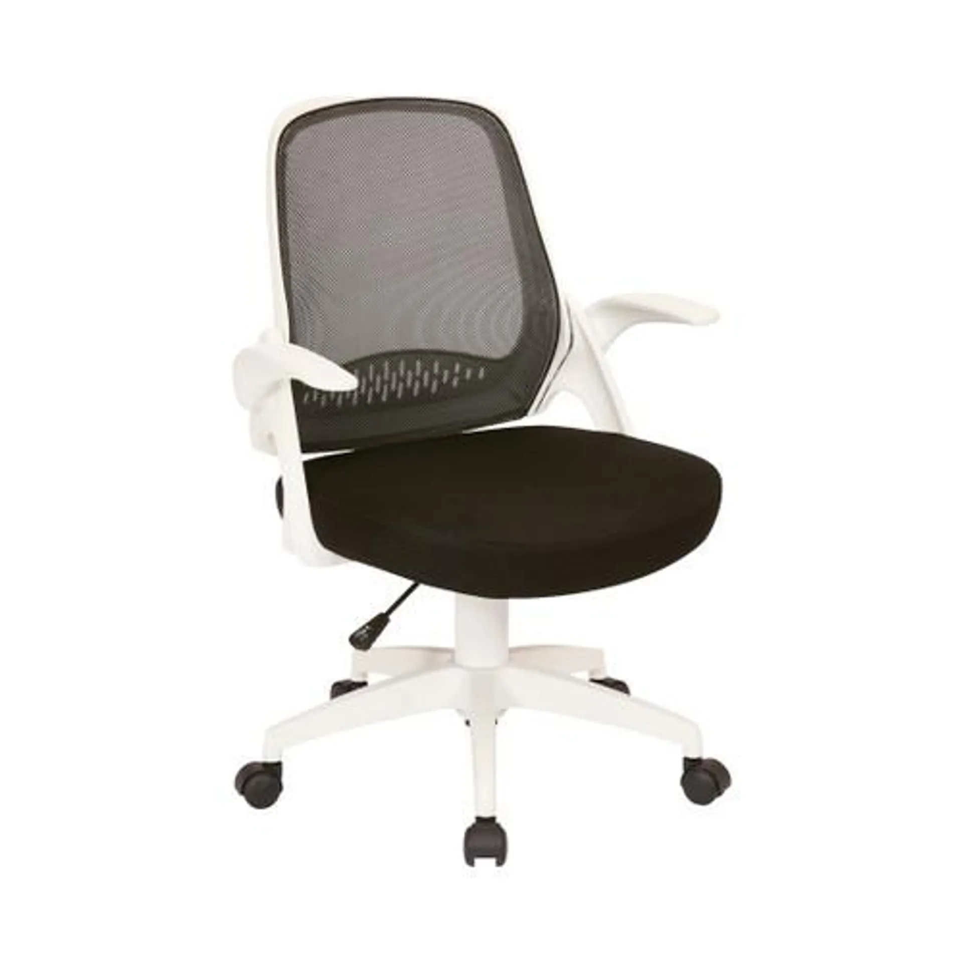 Jackson Office Chair with Black Mesh and White Frame including Flip Arms