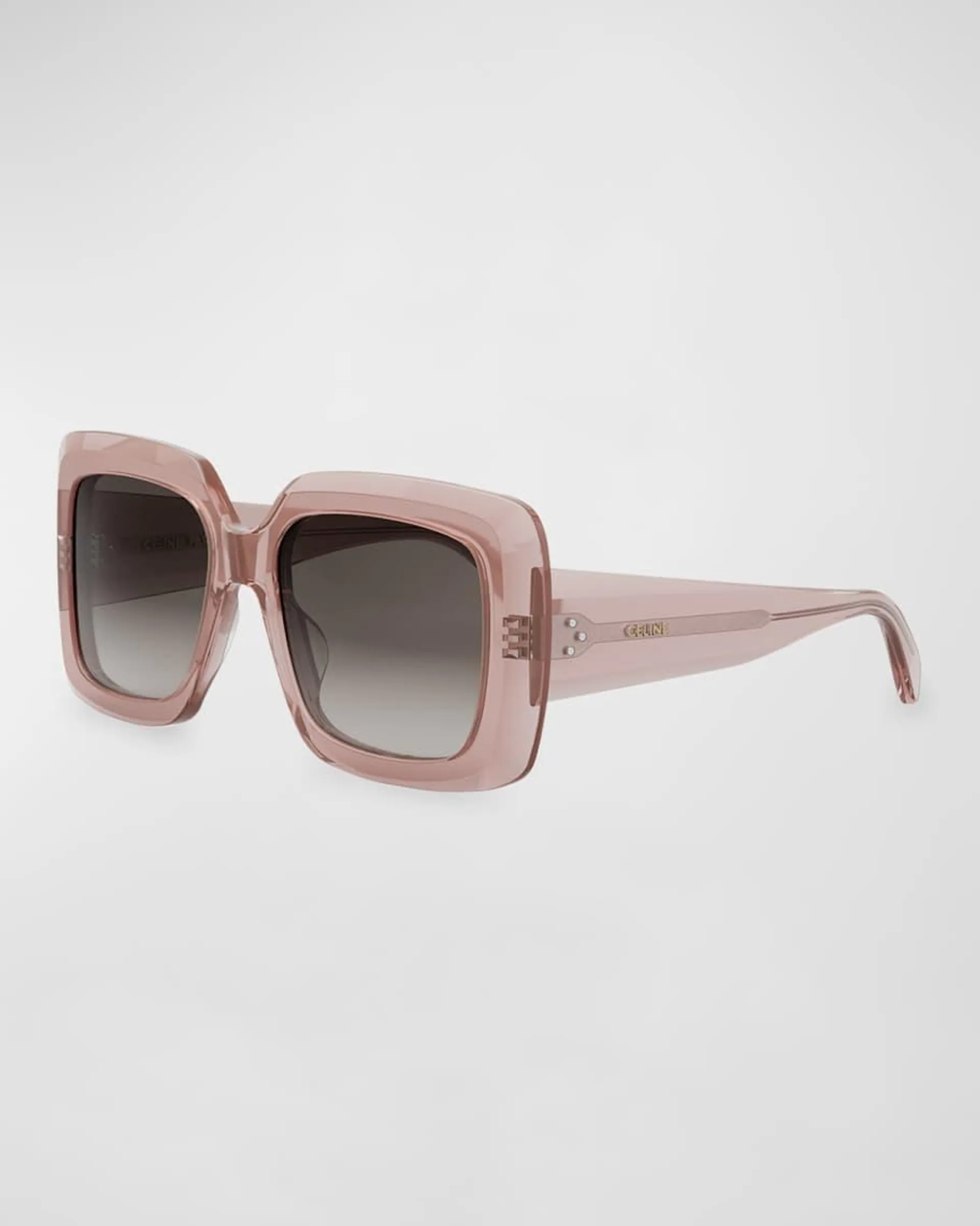 Bold Three-Dot Acetate Square Sunglasses