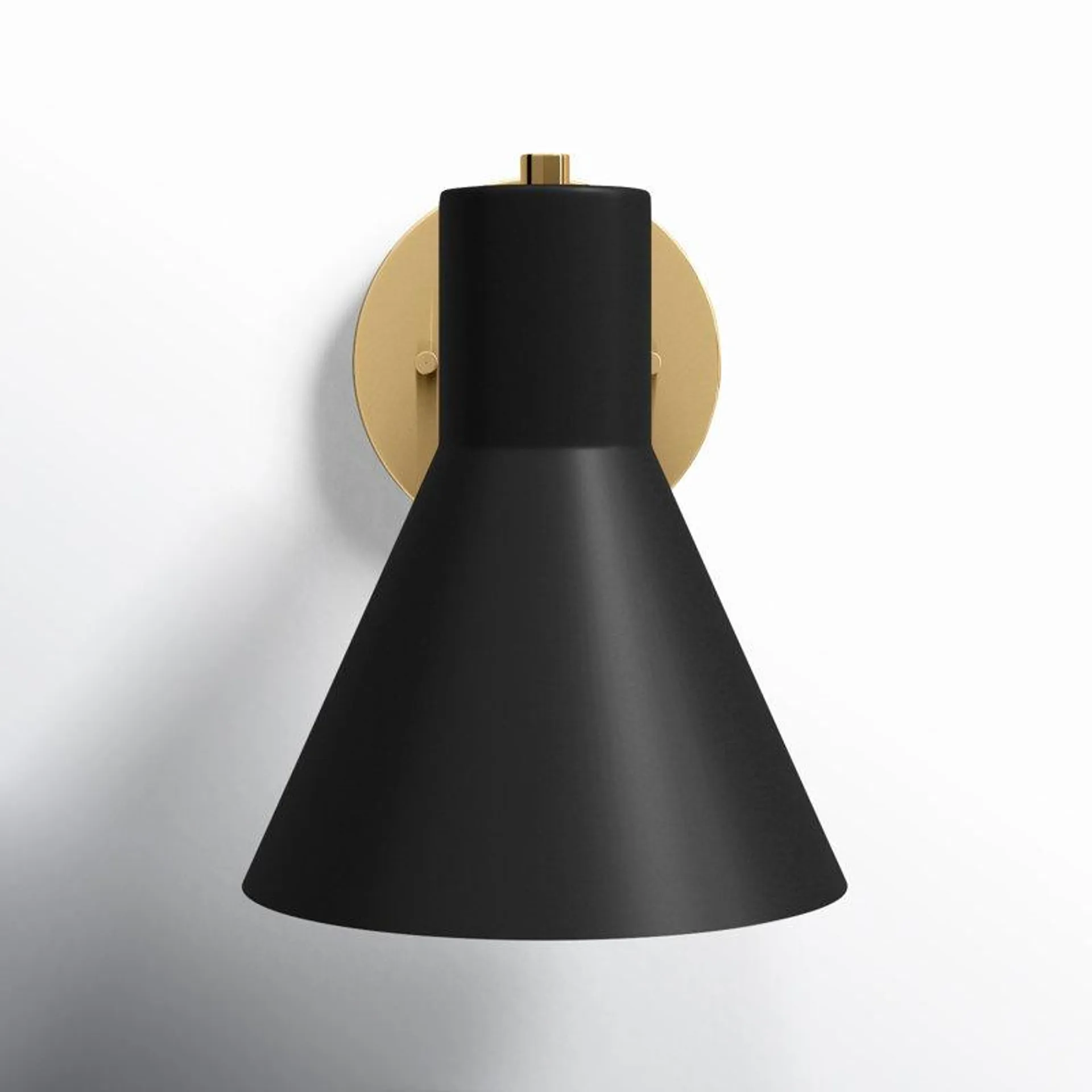 Satin Brass/Steel Black Byers Single Light Steel Dimmable Armed Sconce