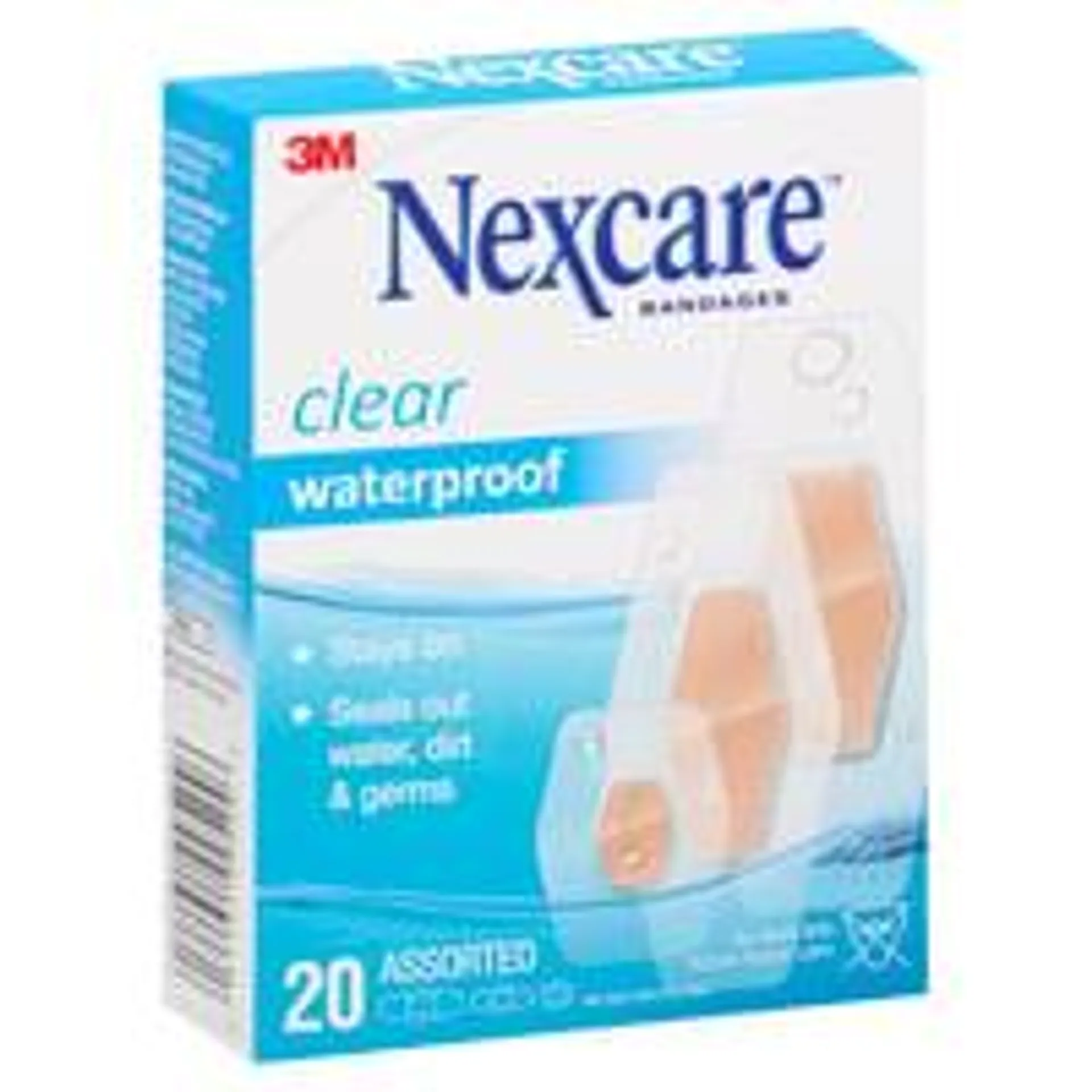 Nexcare, Bandages, Assorted, Waterproof, Clear