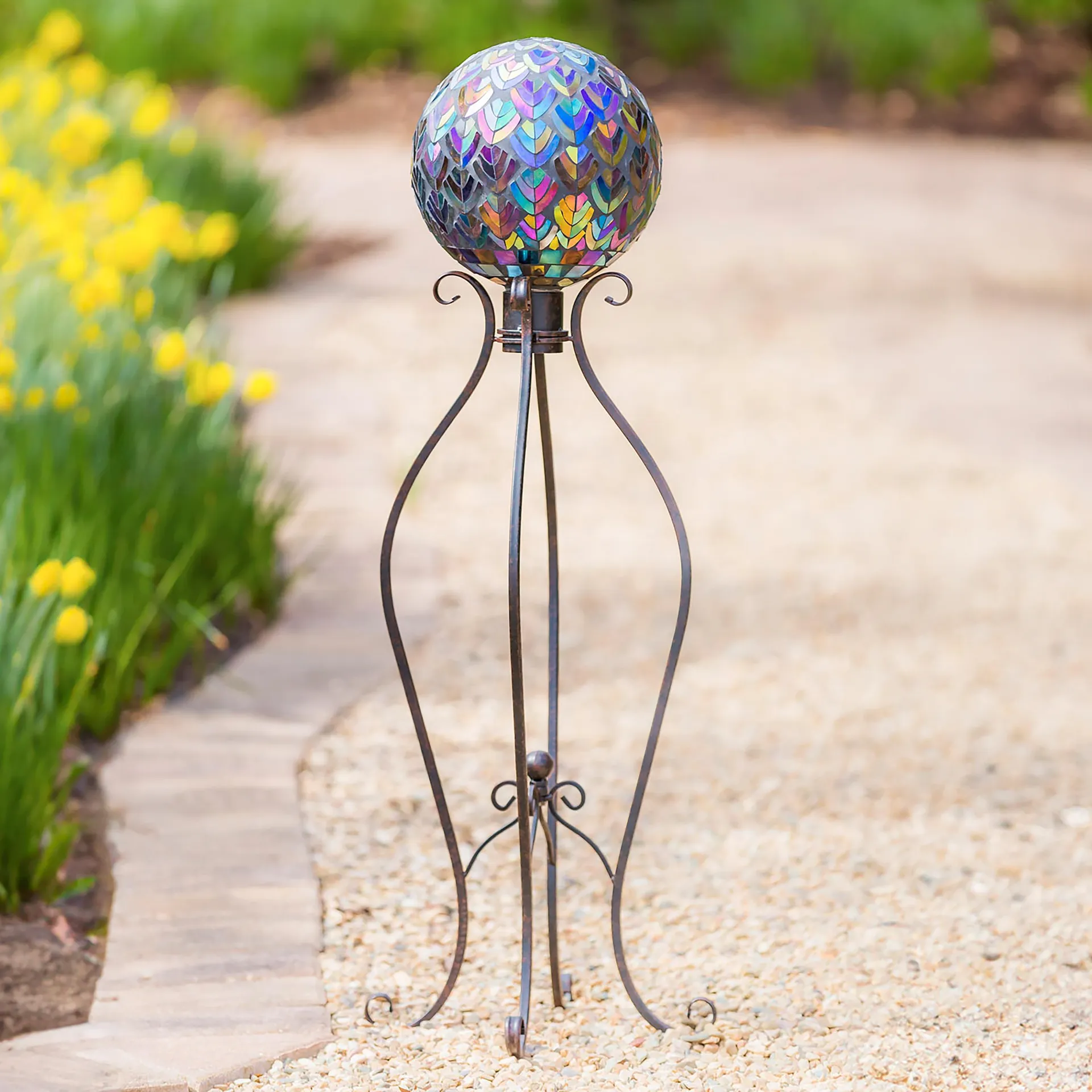 Curlicue Metal Gazing Ball Stand