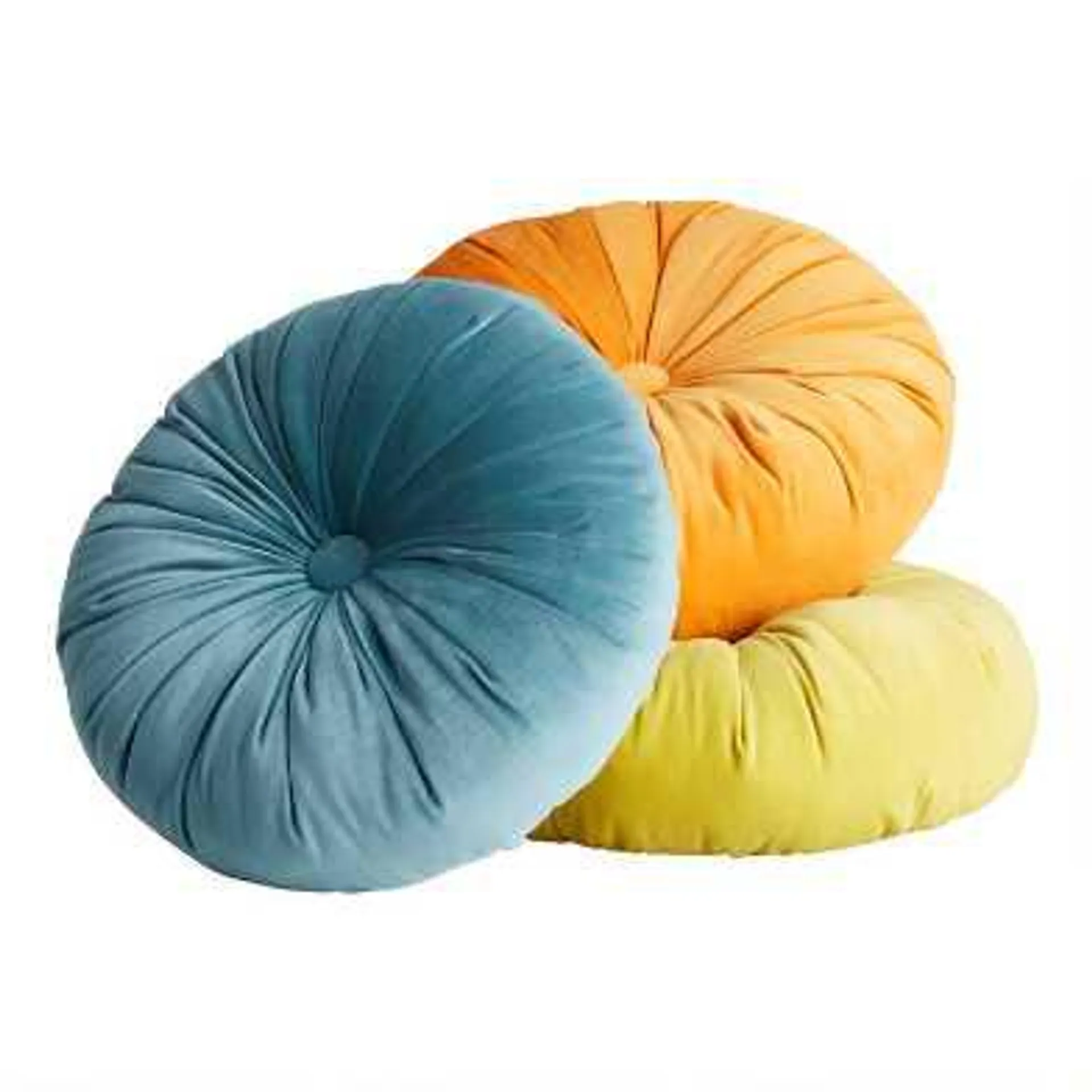 Round Tufted Velvet Throw Pillow