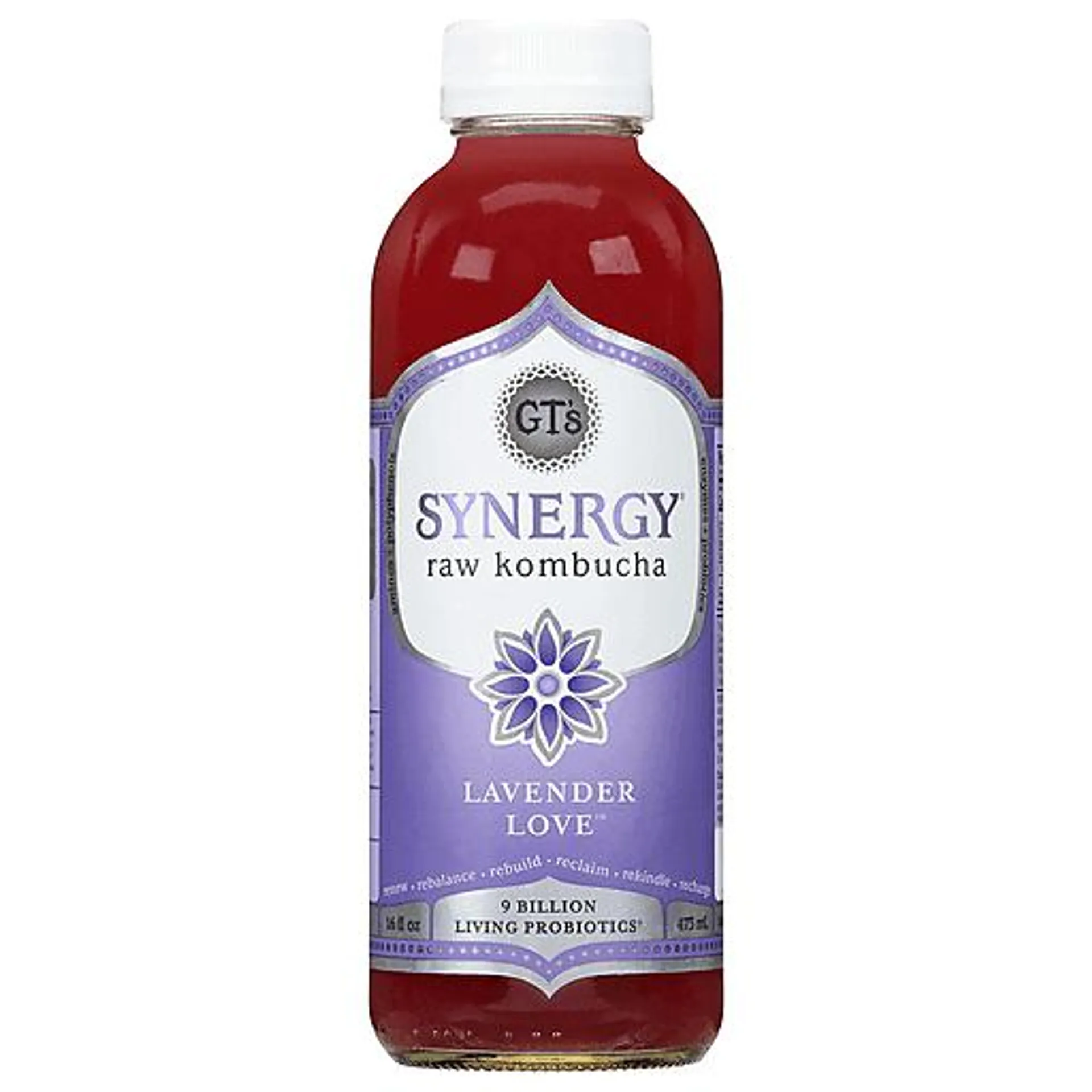 GT's Synergy Lavender Love Raw Kombucha 16 fl oz