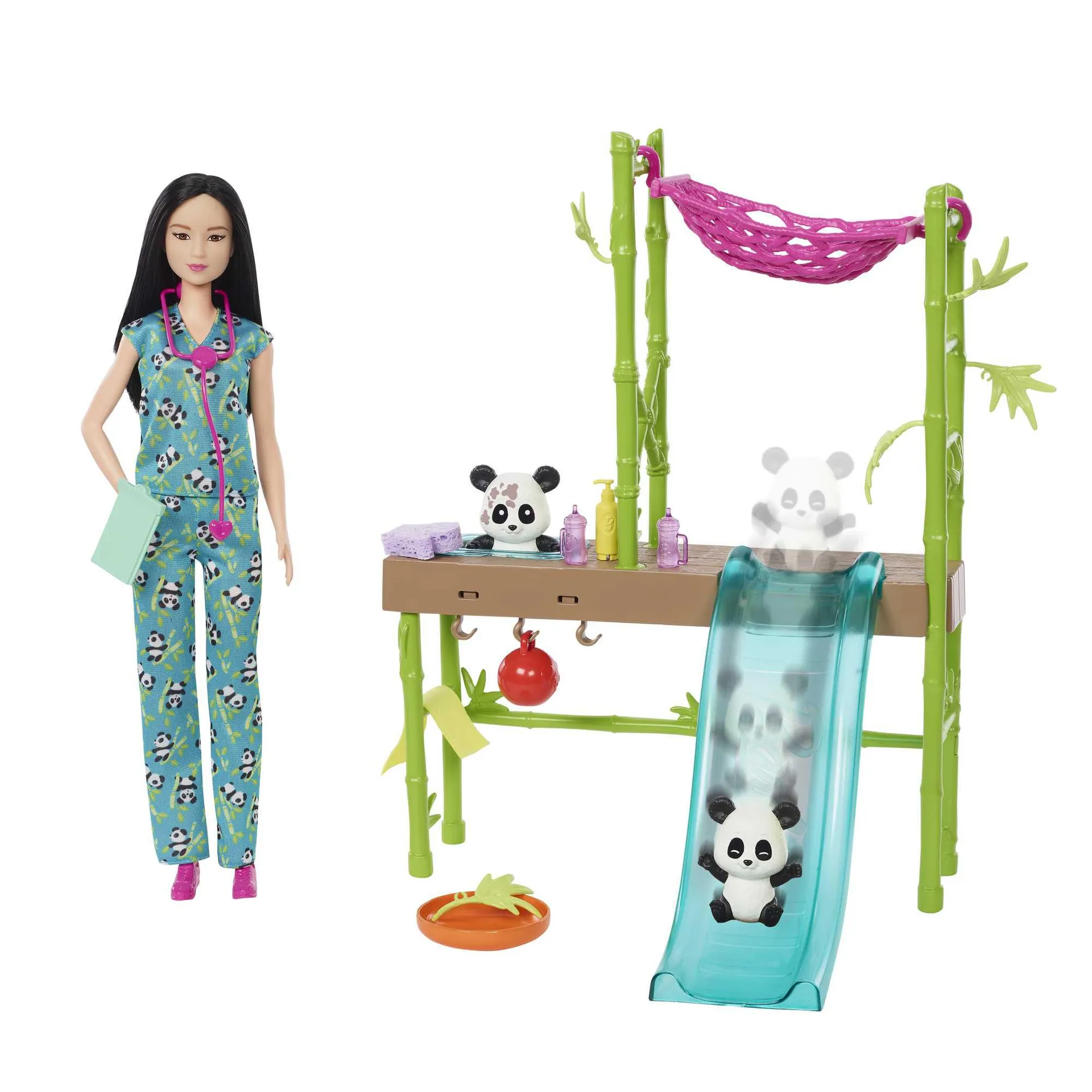 Barbie Panda Care And Rescue Playset With Doll And 20+ Accessories, Plus Color Change Feature