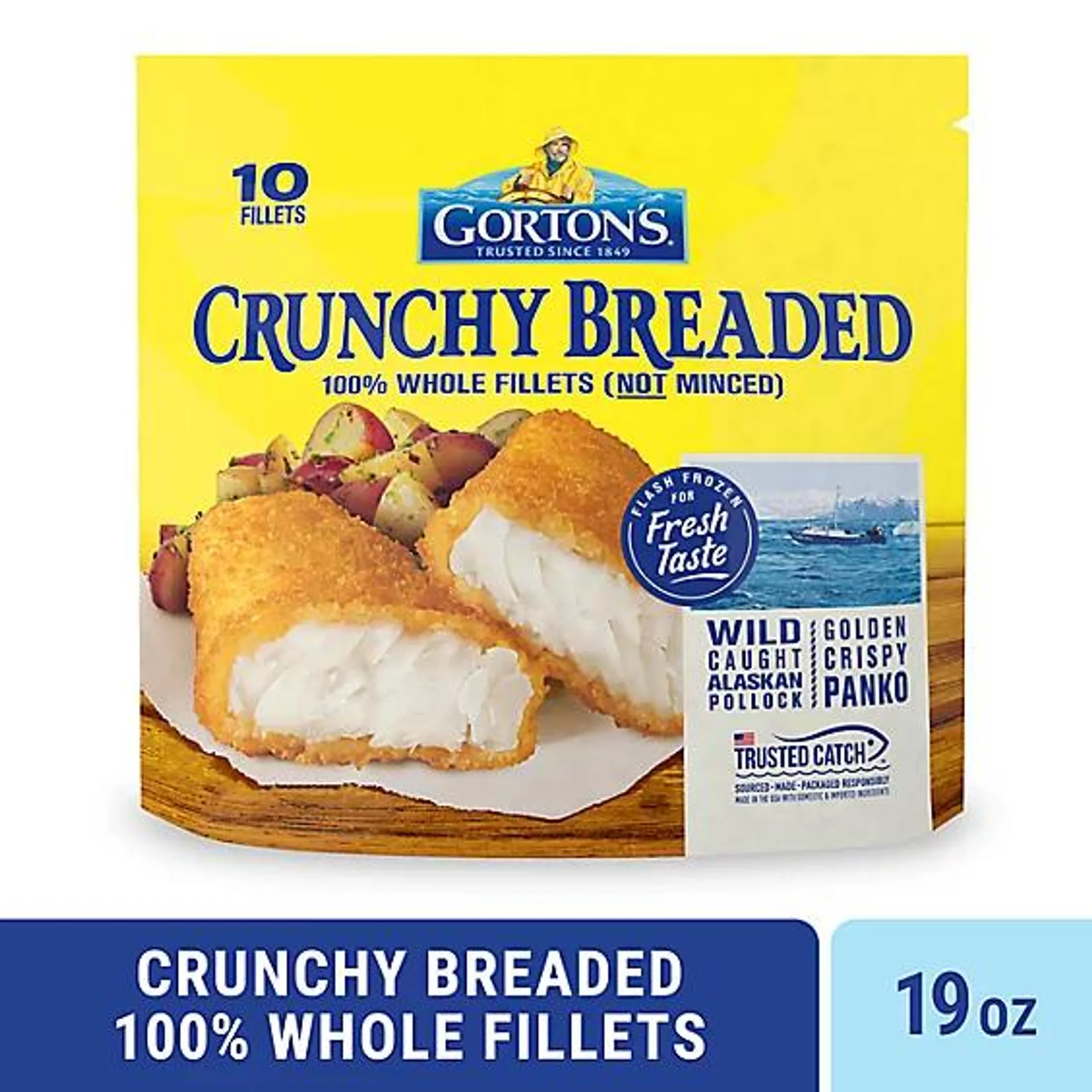 Gorton's Crunchy Breaded Fish Fillets Bag - 10 Count