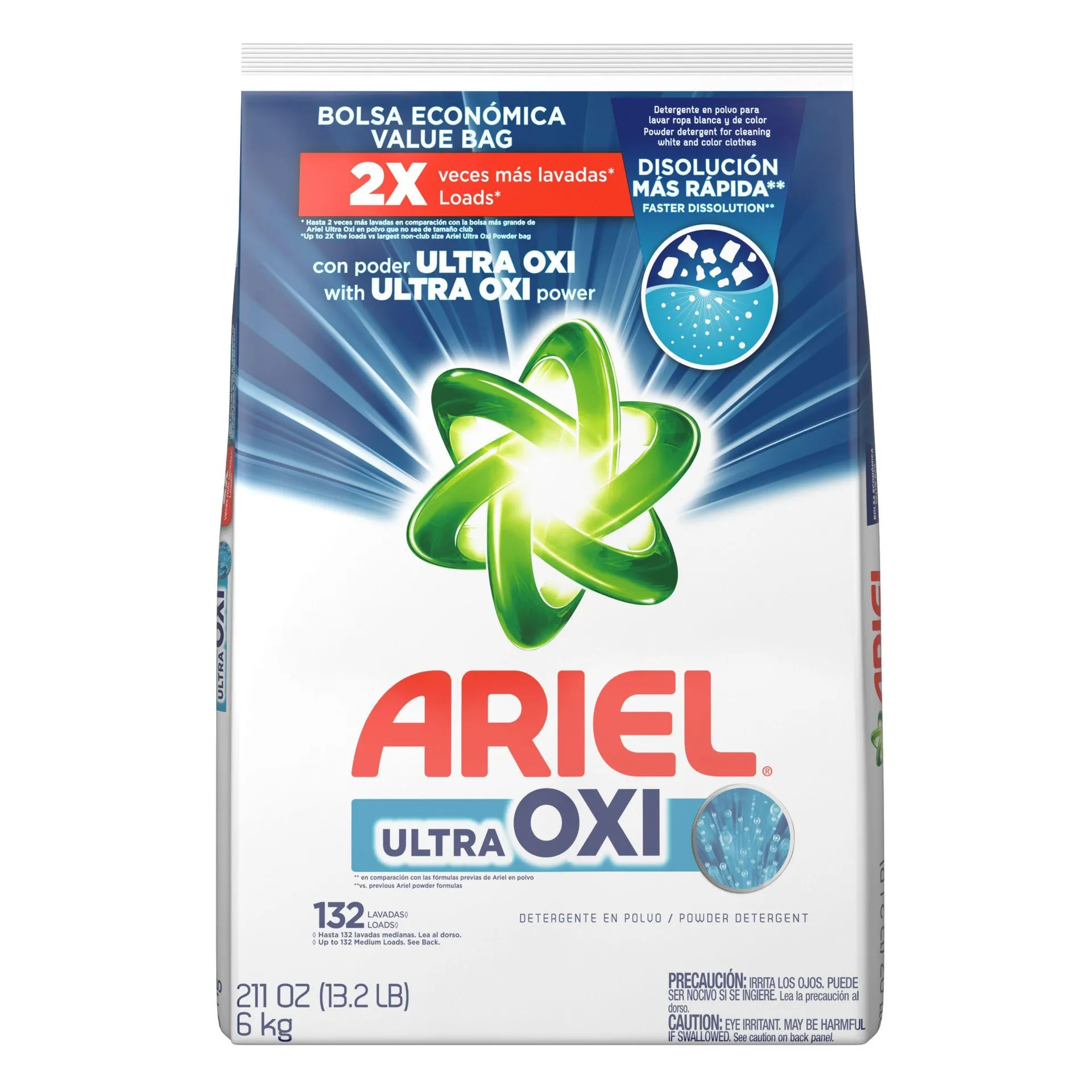 Ariel Ultra Oxi Powder Laundry Detergent - Original Scent, 132 loads/211 oz.