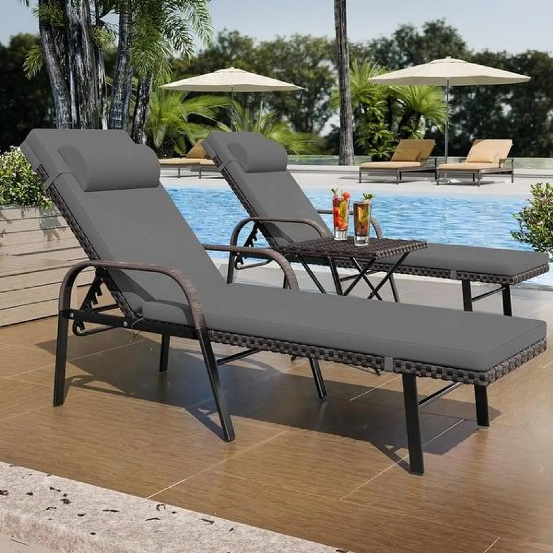 Kullavik 3-PiecesOutdoor Chaise Lounge Set