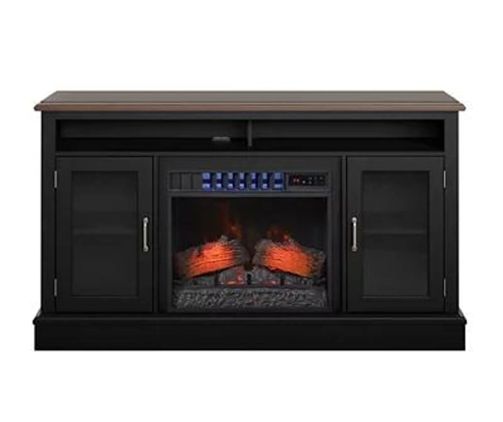 59.5" Black CoolGlow Electric Fireplace & Fan Console