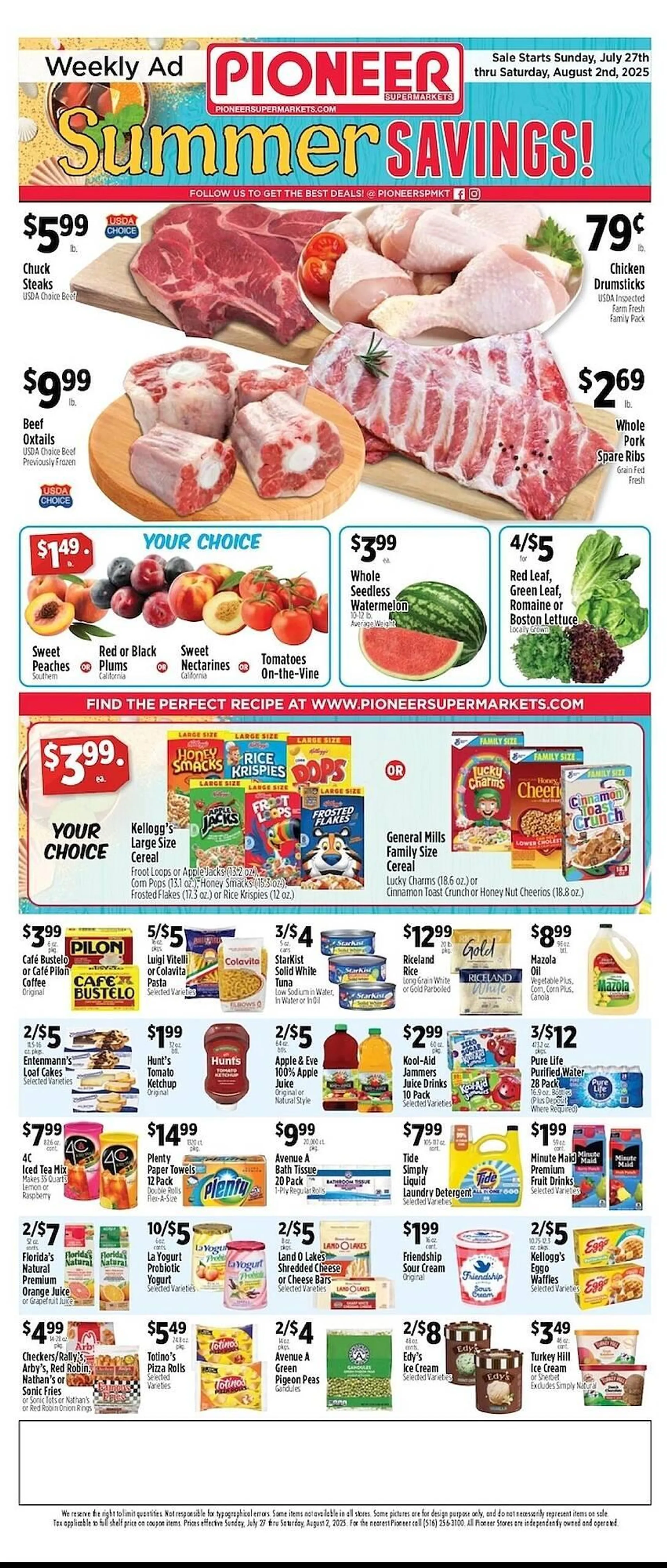 Weekly ad Pioneer Supermarkets Weekly Ad from July 27 to August 2 2025 - Page 1