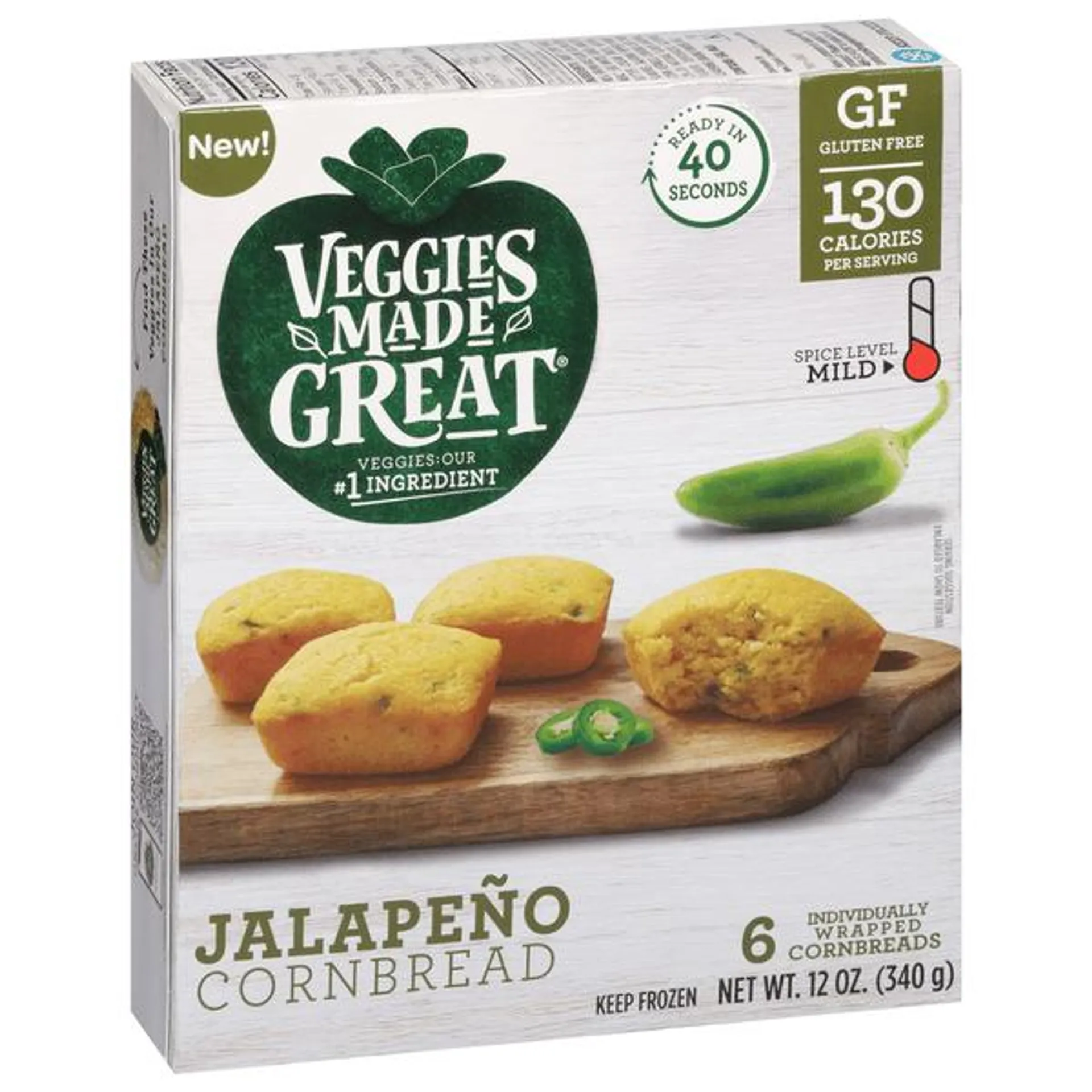 Veggies Made Great Jalapeno Cornbread, Mild, 6Ct