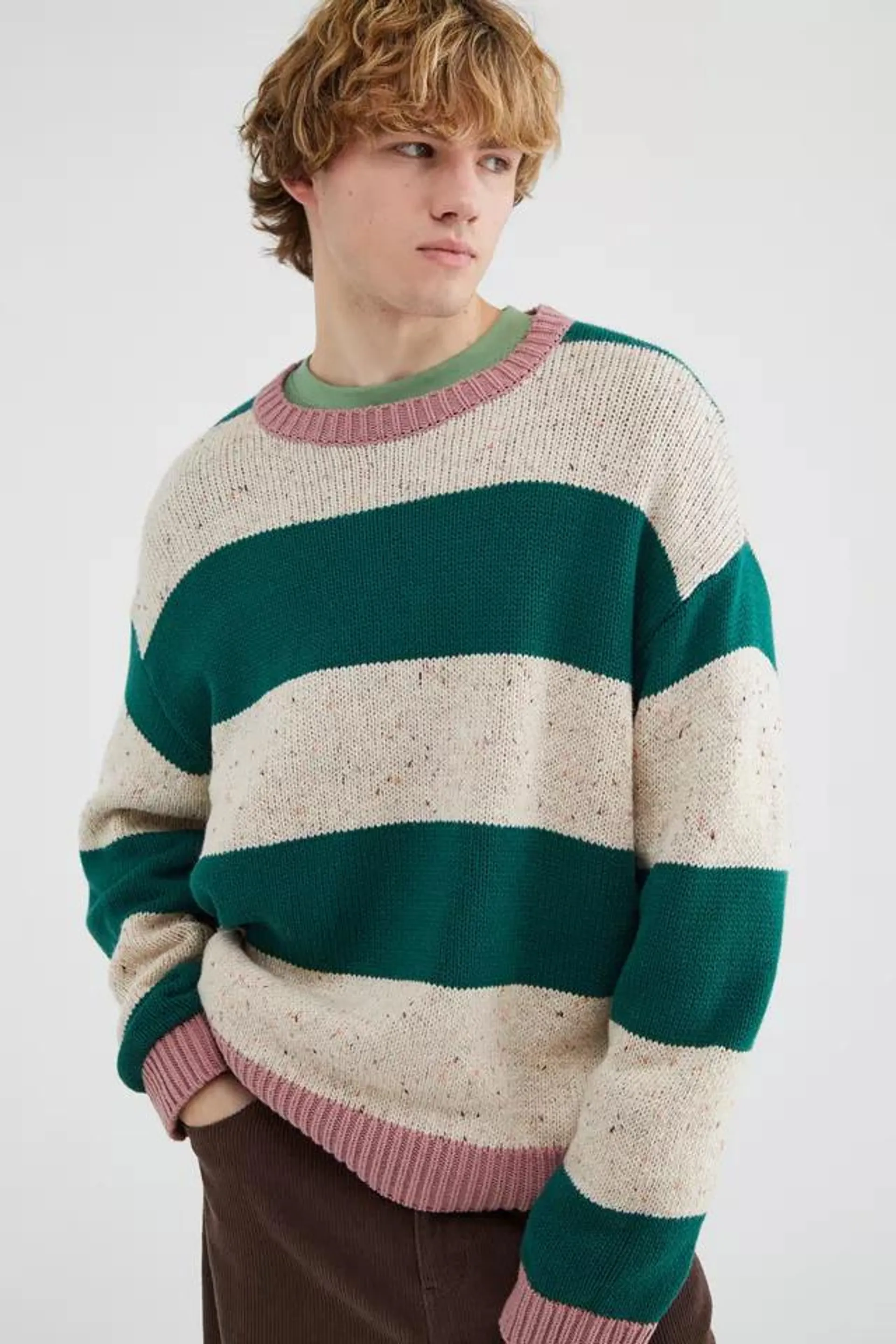 UO Bar Stripe Crew Sweater