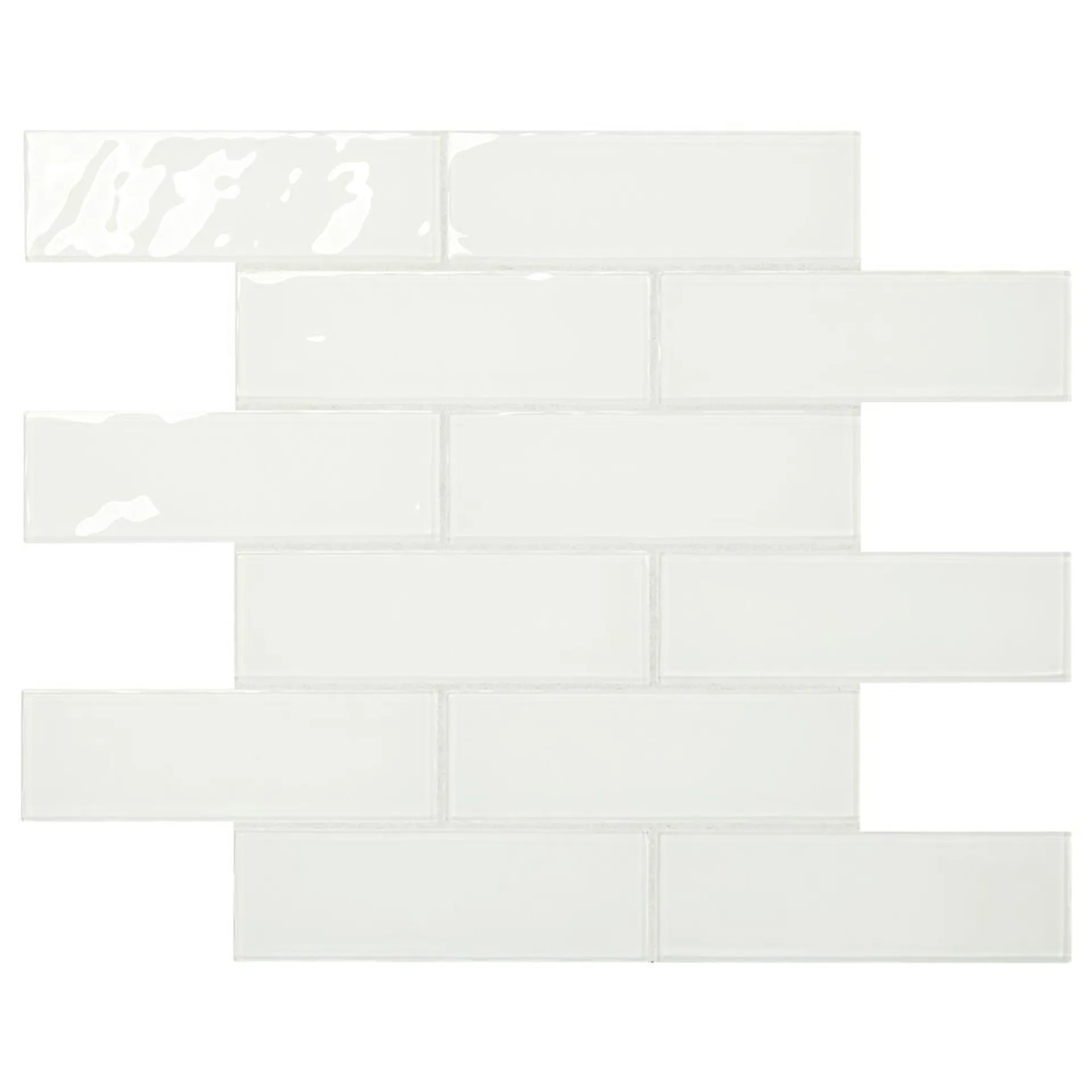 Mohawk® Glass Essentials White 15 x 12 Glass Mosaic Tile