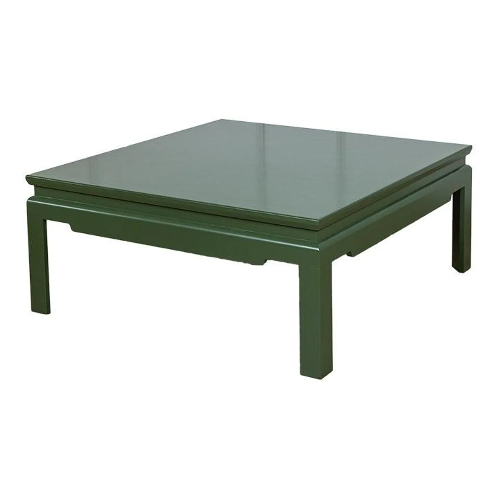 Modern Ming Coffee Table Custom Built and Lacquered Deep Green