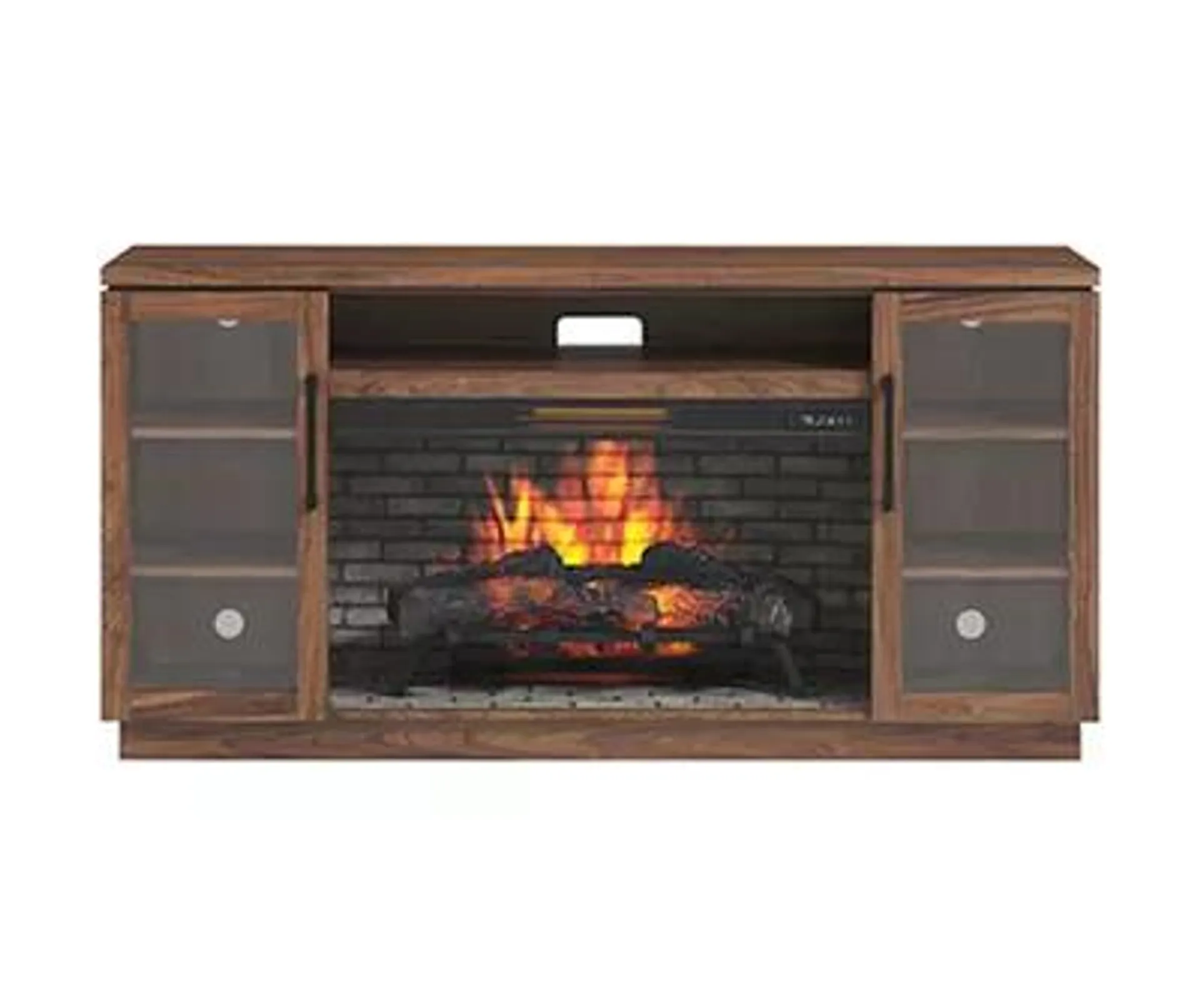 66" Haswell Walnut Electric Fireplace Console