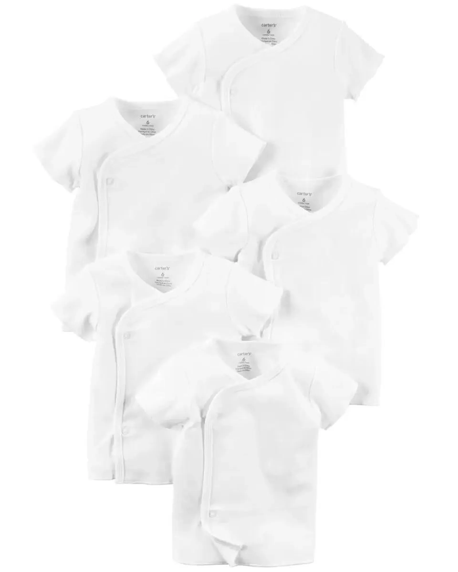 Baby 5-Pack Short-Sleeve Side-Snap Tees