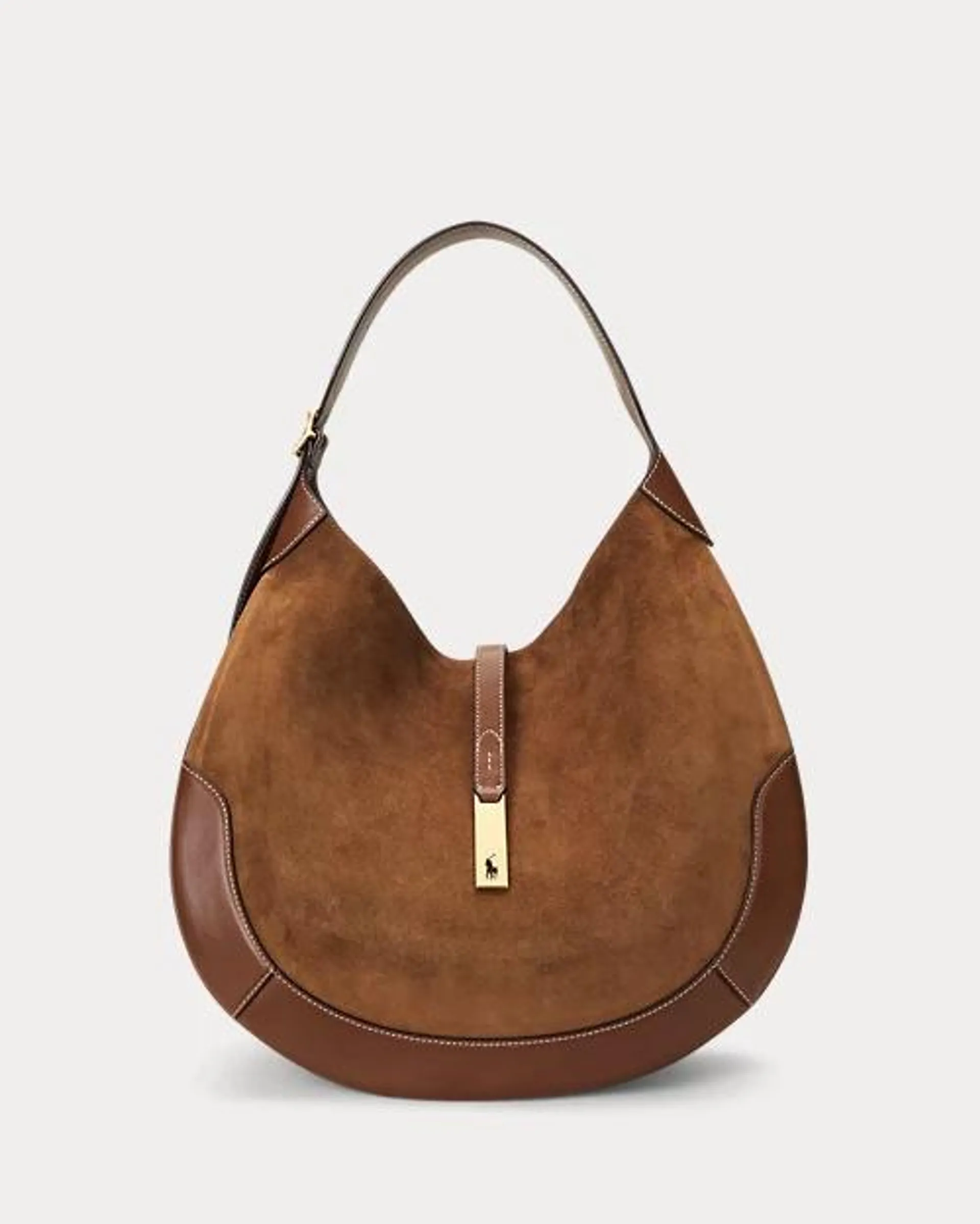 Polo ID Suede Large Shoulder Bag