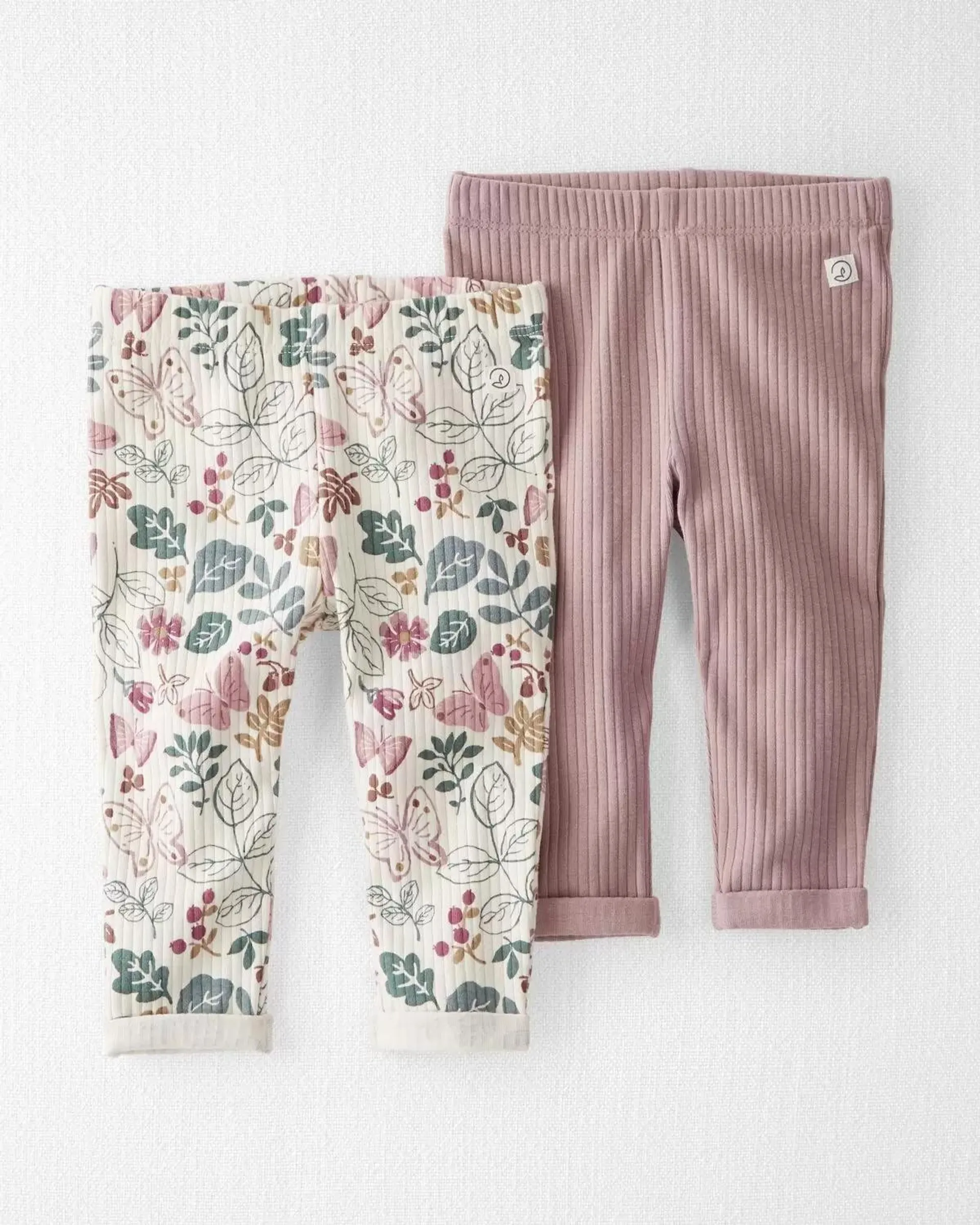 Baby 2-Pack Organic Cotton Ribbed Pants
