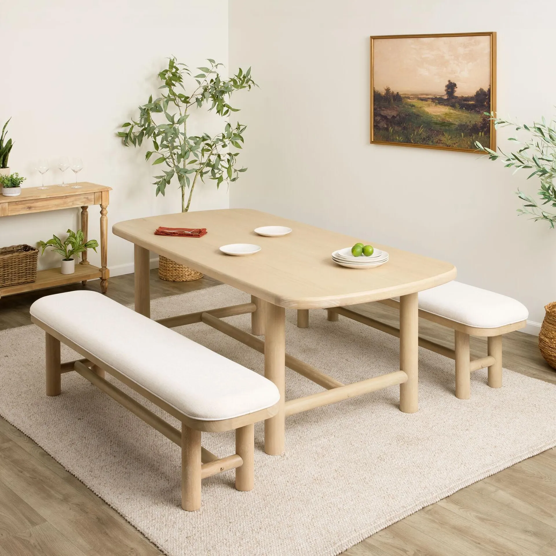 Marin Rounded Wood Pillar Leg Dining Collection