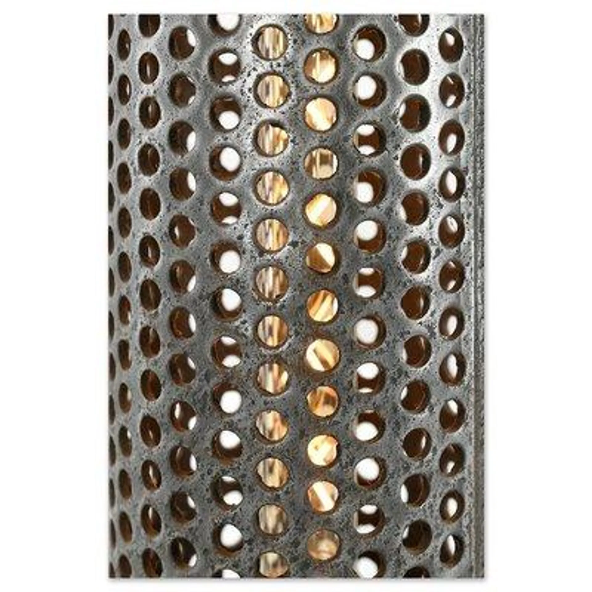 Perforated Shell Casings Transformed Into Lamps, Set of 2