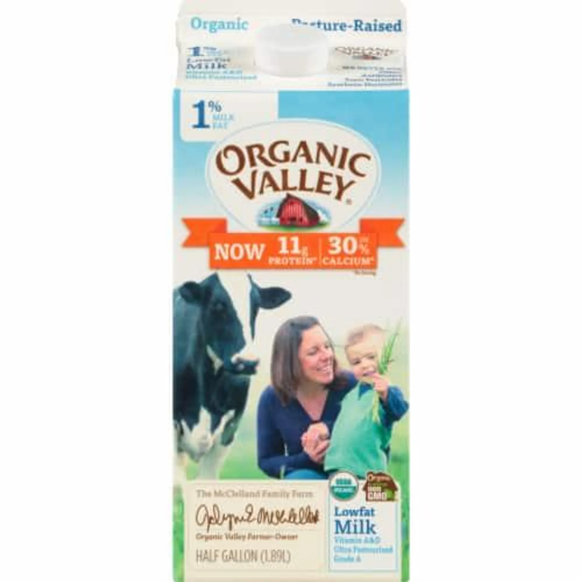 Organic Valley® 1% Lowfat Milk Half Gallon