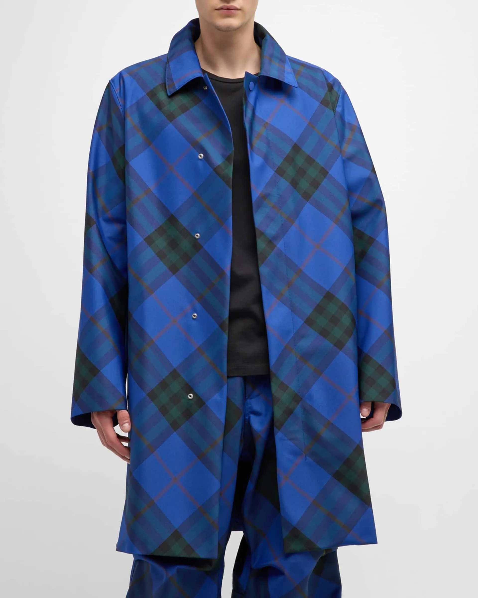 Men's Argyle Check Raincoat