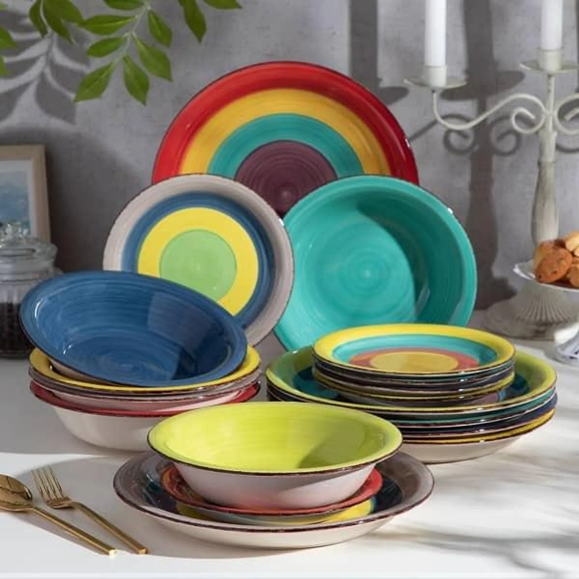 vancasso Arco Stoneware Multicolor Dinnerware Set