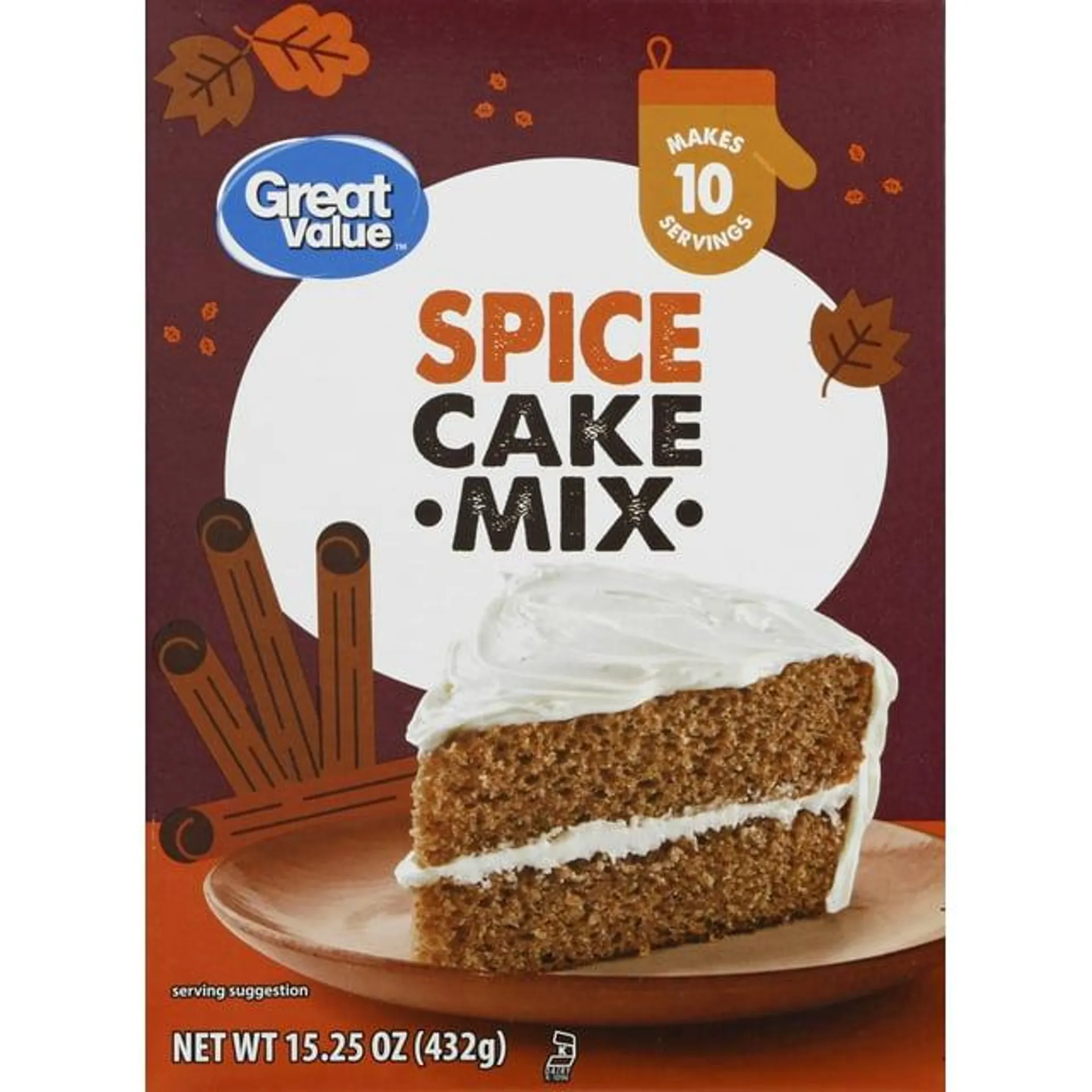 Great Value Spice Cake Mix, 15.25 oz Box