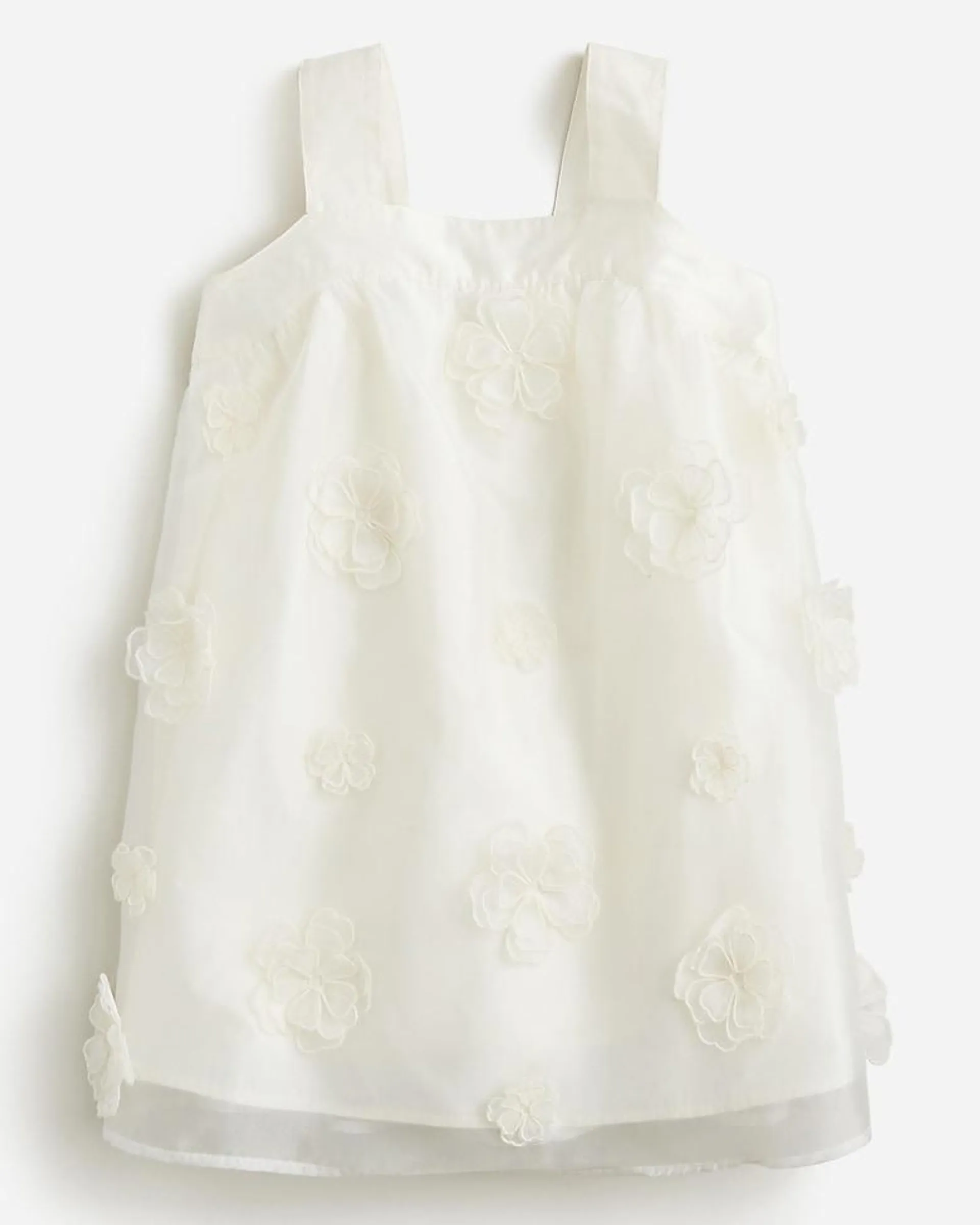 Girls' floral appliqué dress in organza